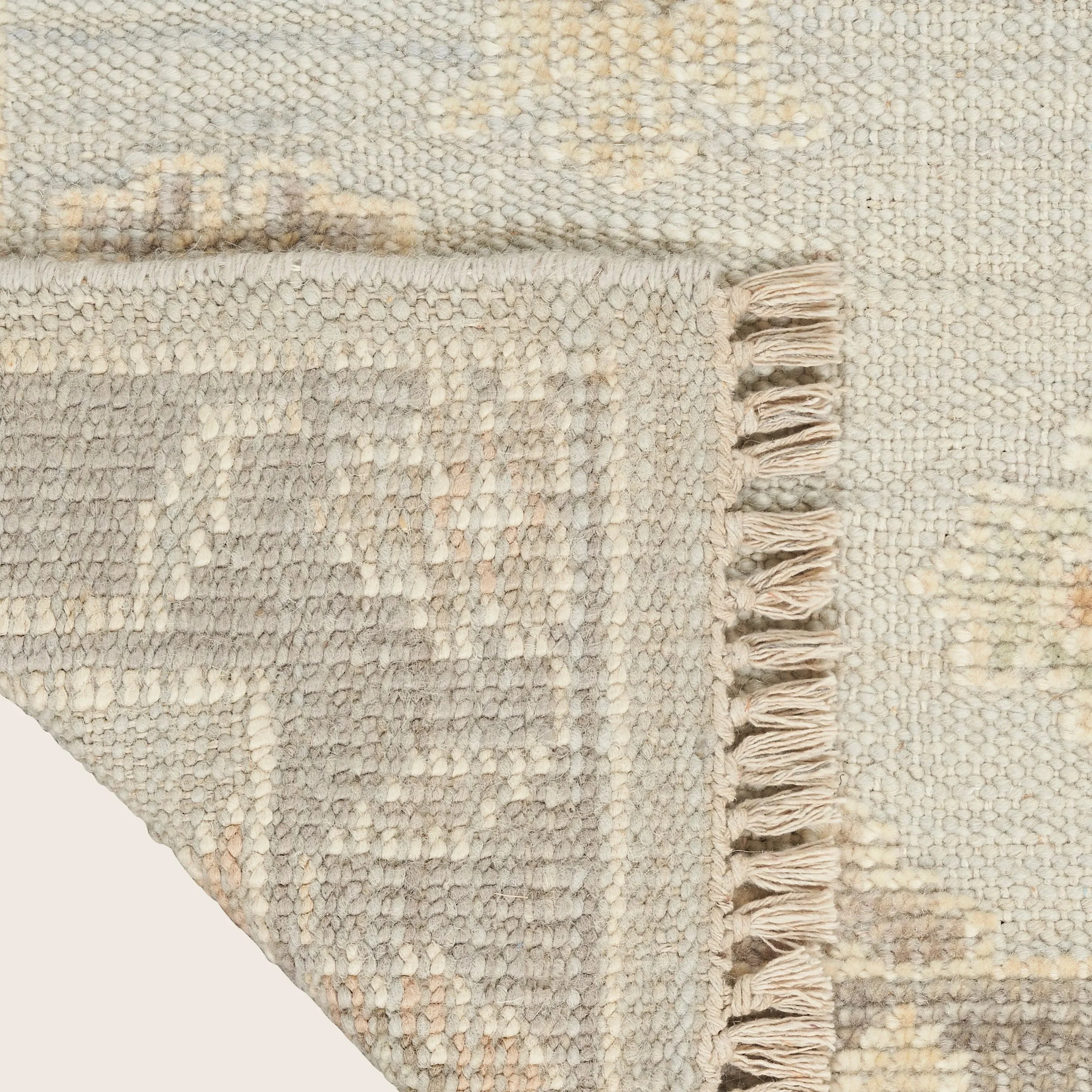 Light Blue Essentials Wool Cotton Blend Rug - Image 4