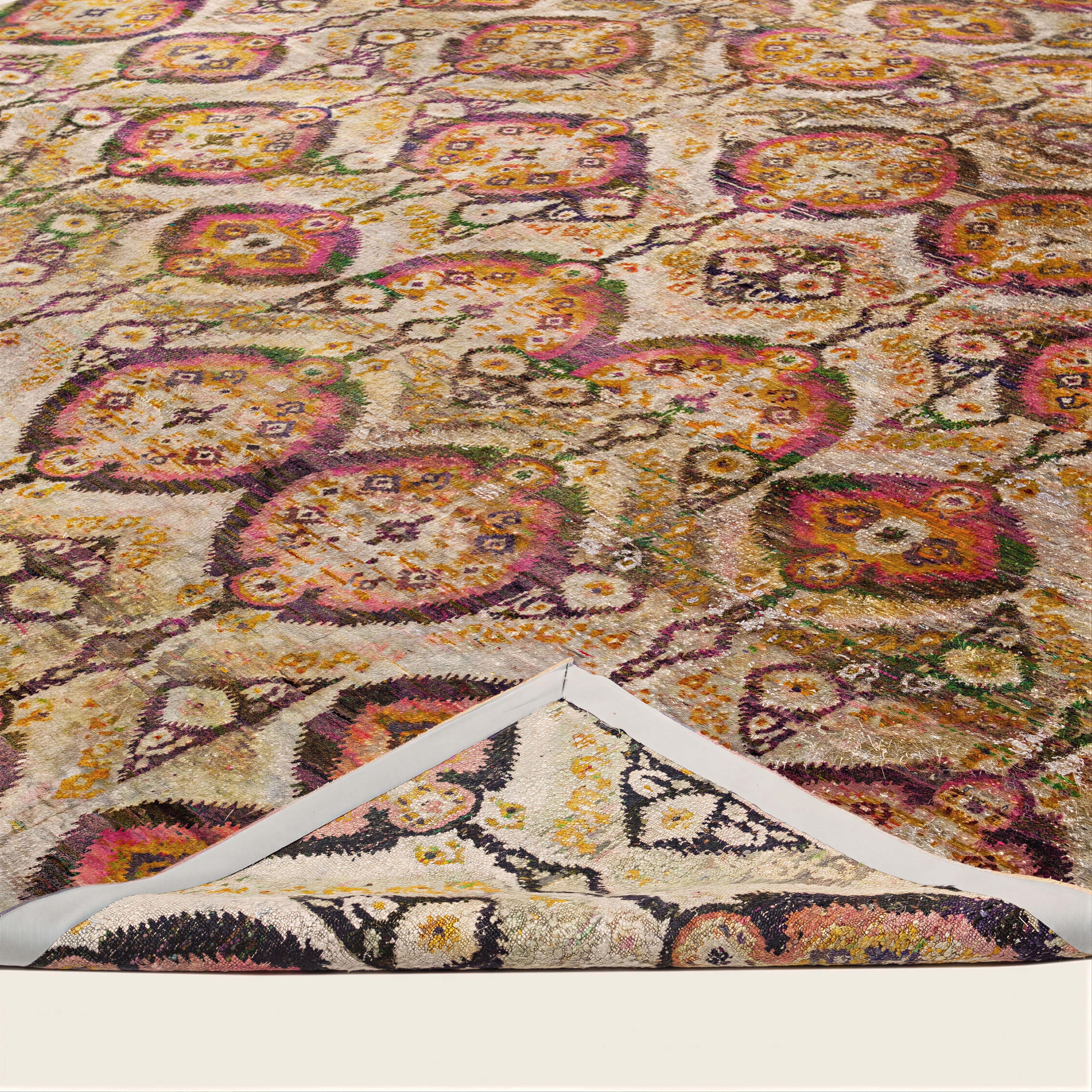 Orange Alchemy & Gold Transitional Wool Silk Blend Rug - 12'11" x 15'11" - Image 5