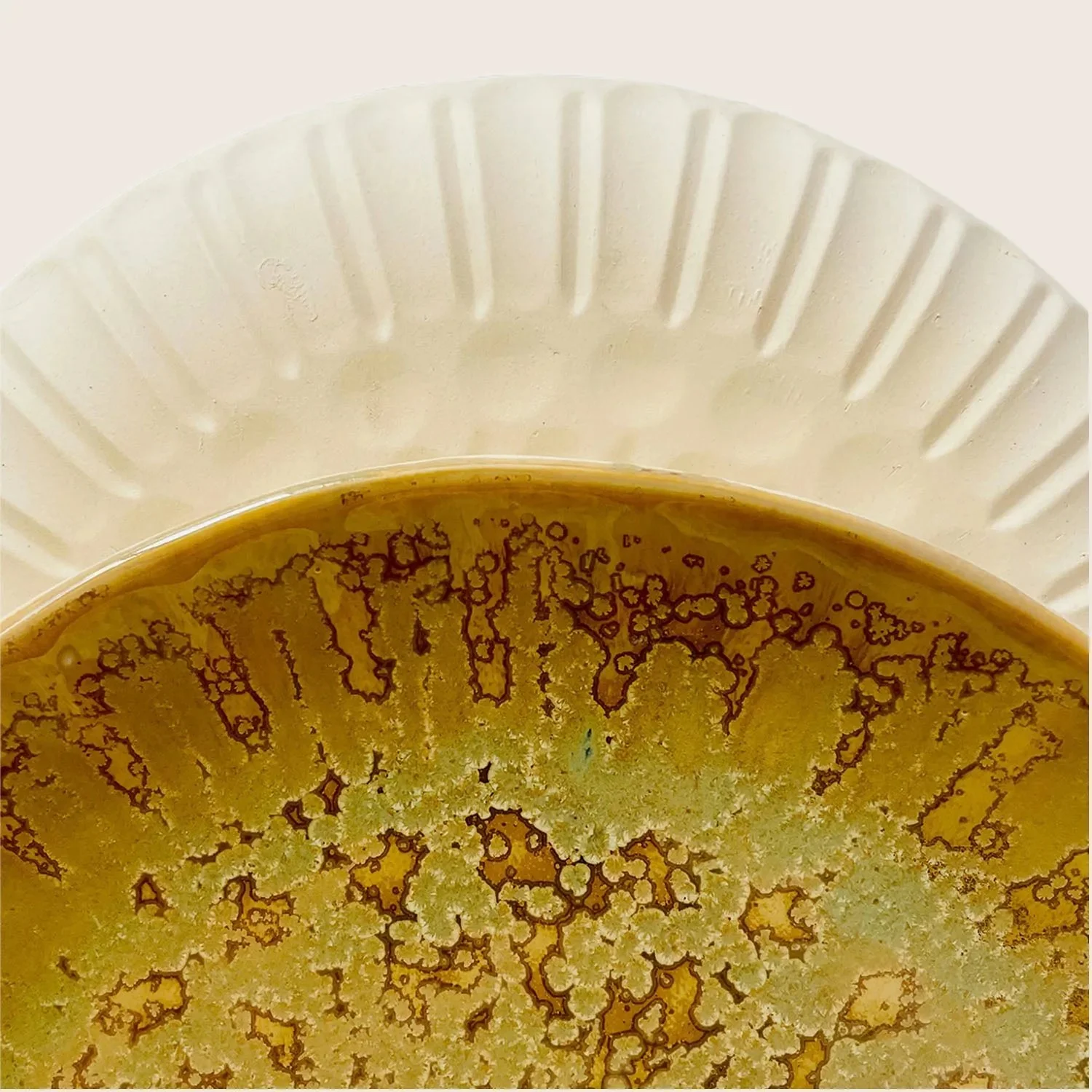 Faceted Ceramic Plate Large - Green Tea - Image 3