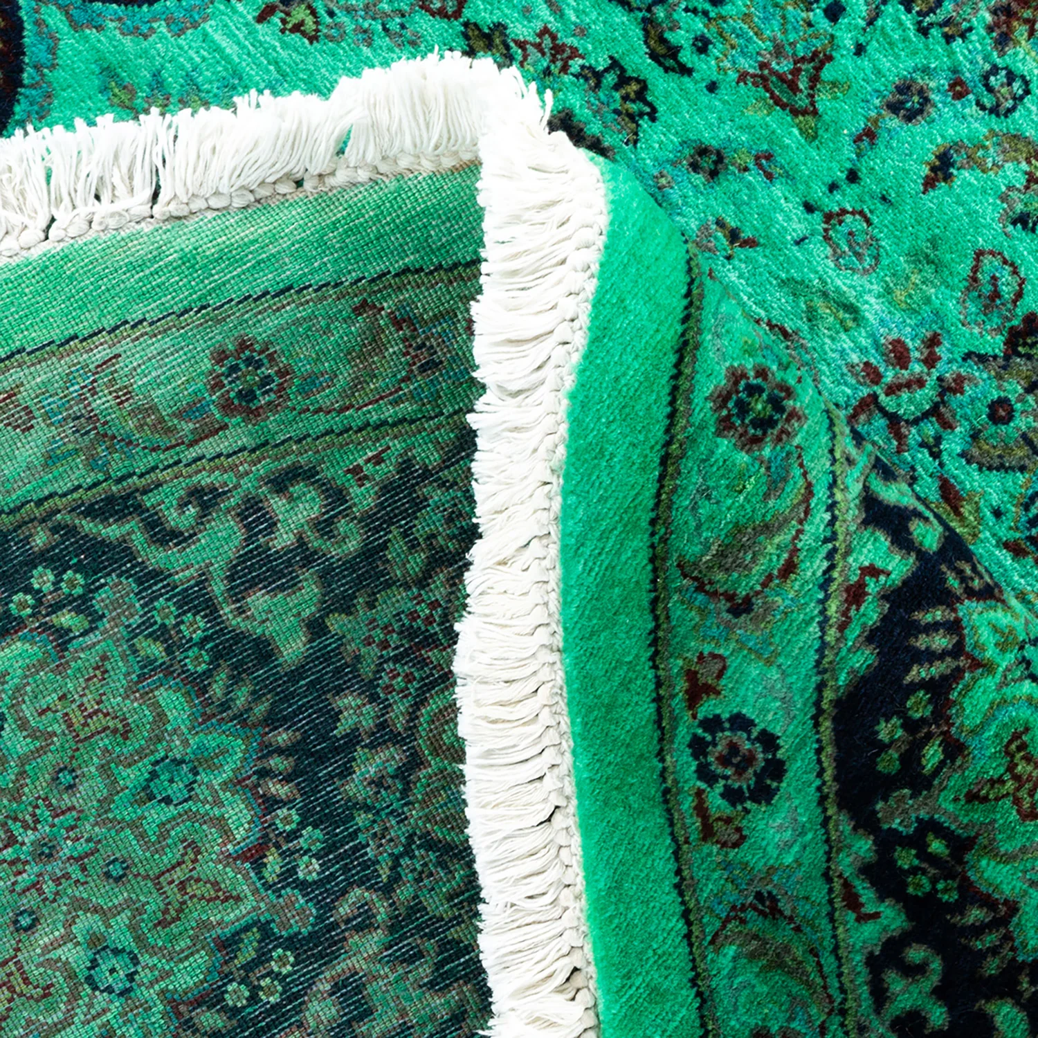 Green Transitional Wool Rug - 7'1" Round - Image 6