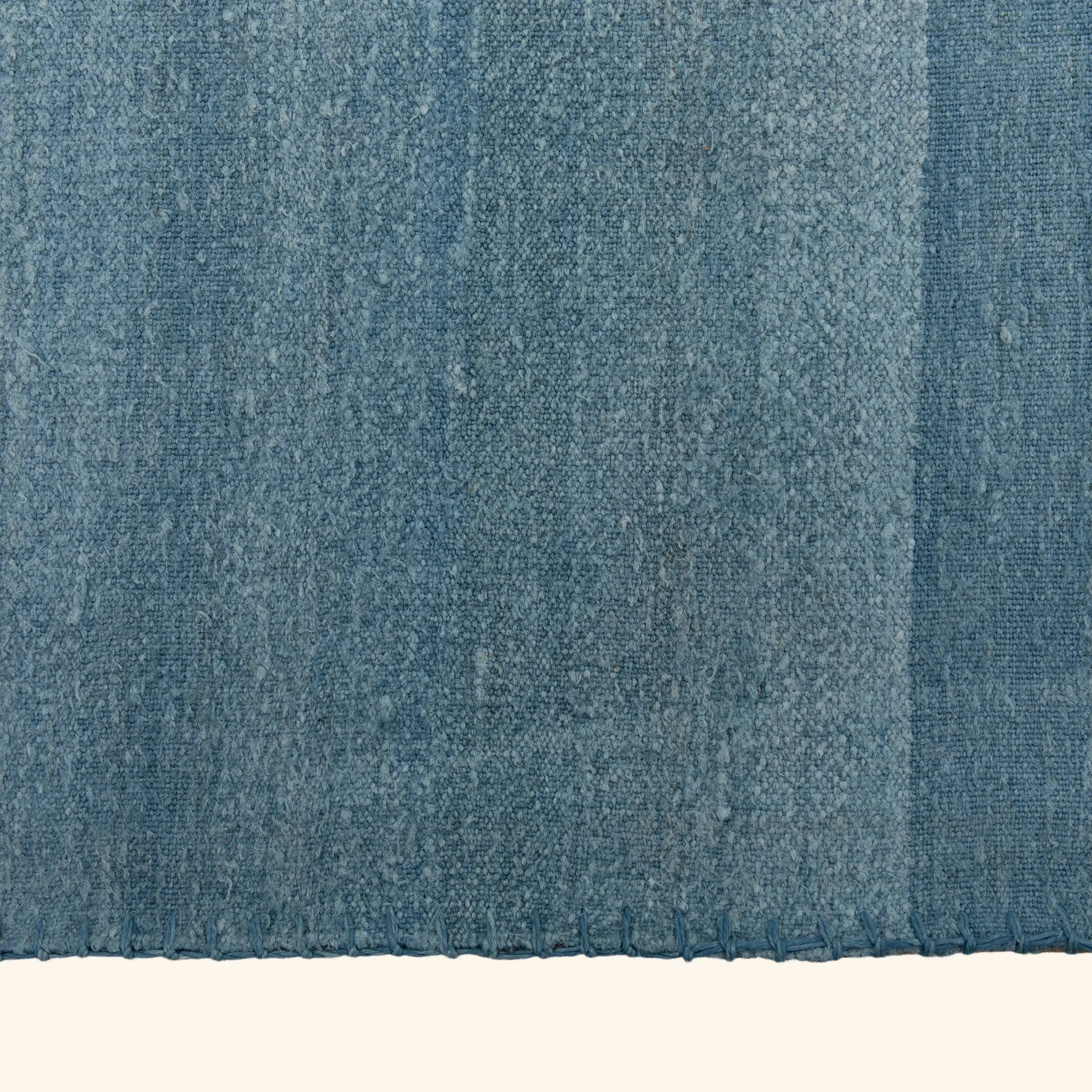 Solid Blue Turkish Flatweave Wool Rug - 13'6" x 16'8" - Image 5