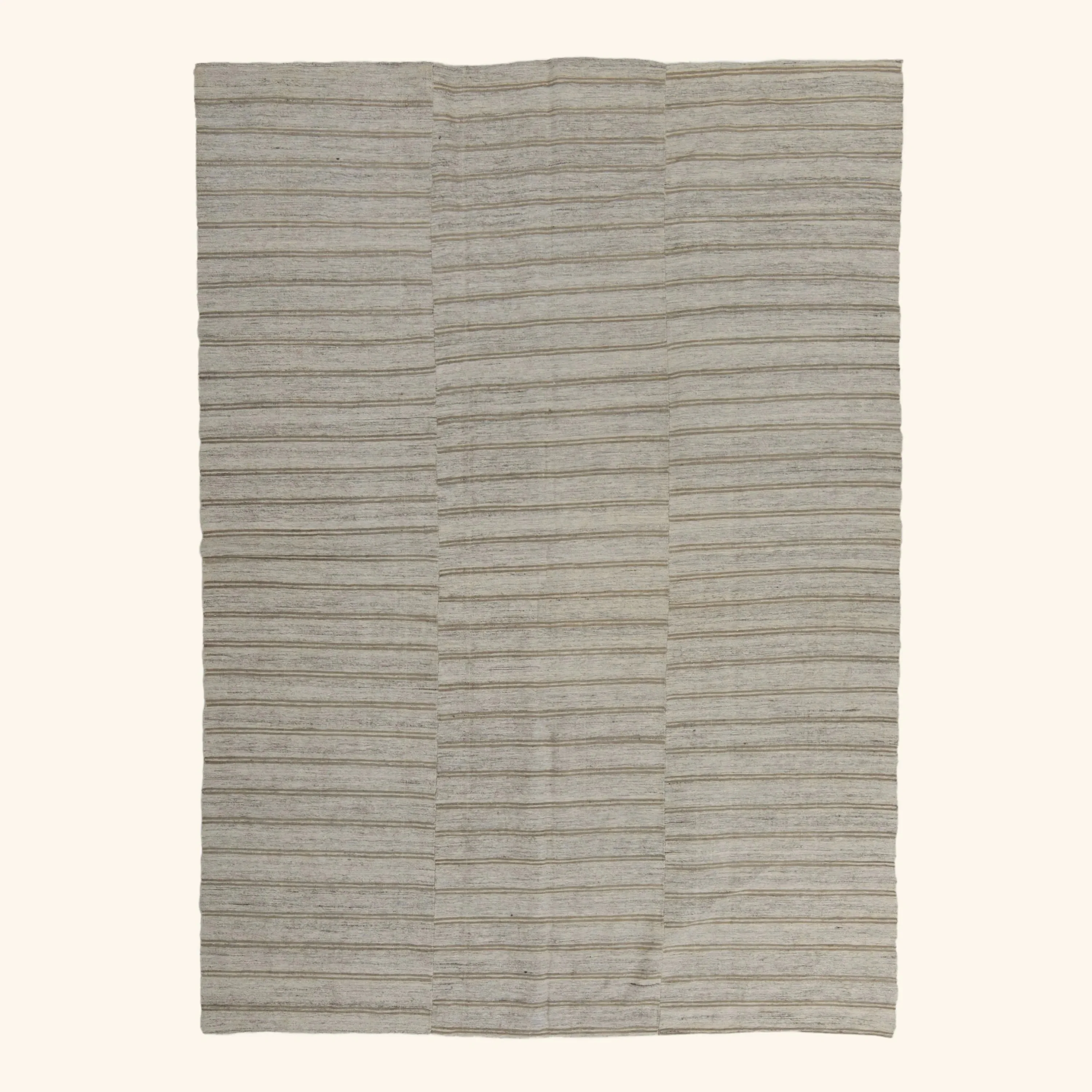 Grey Turkish Flatweave Wool Rug - 6' x 8'4"