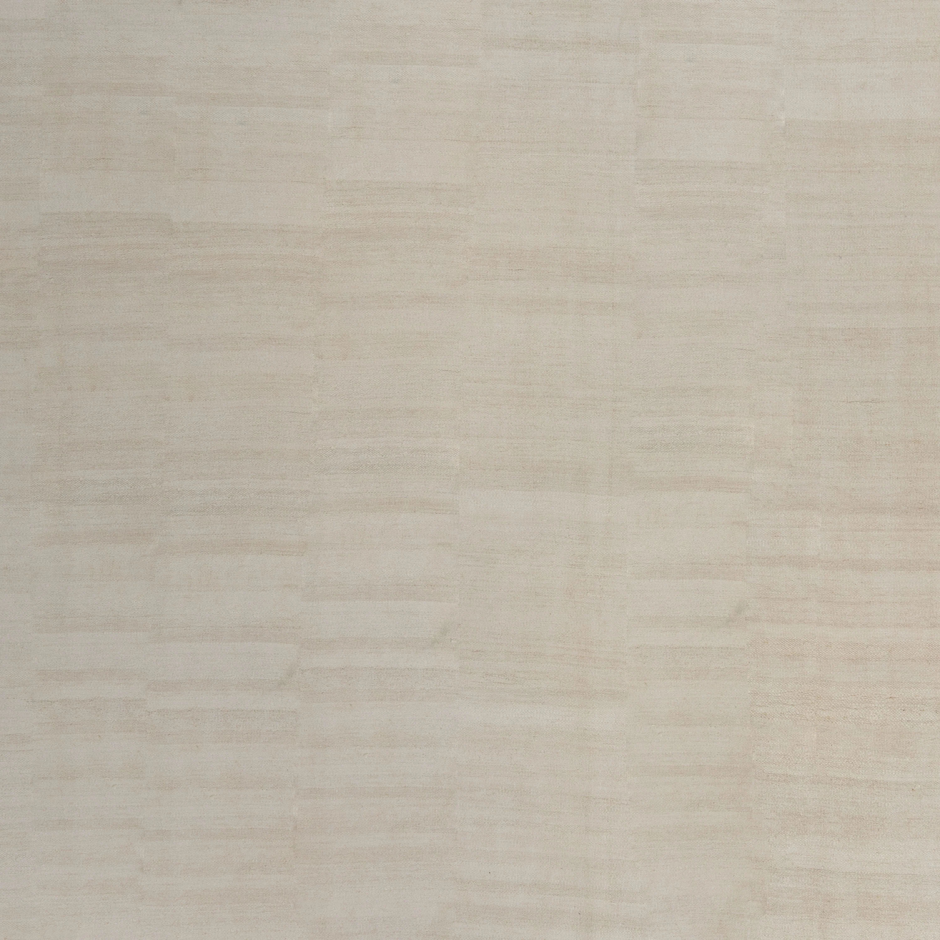 Solid White Turkish Flatweave Wool Rug - 9'3" x 12'2" - Image 2