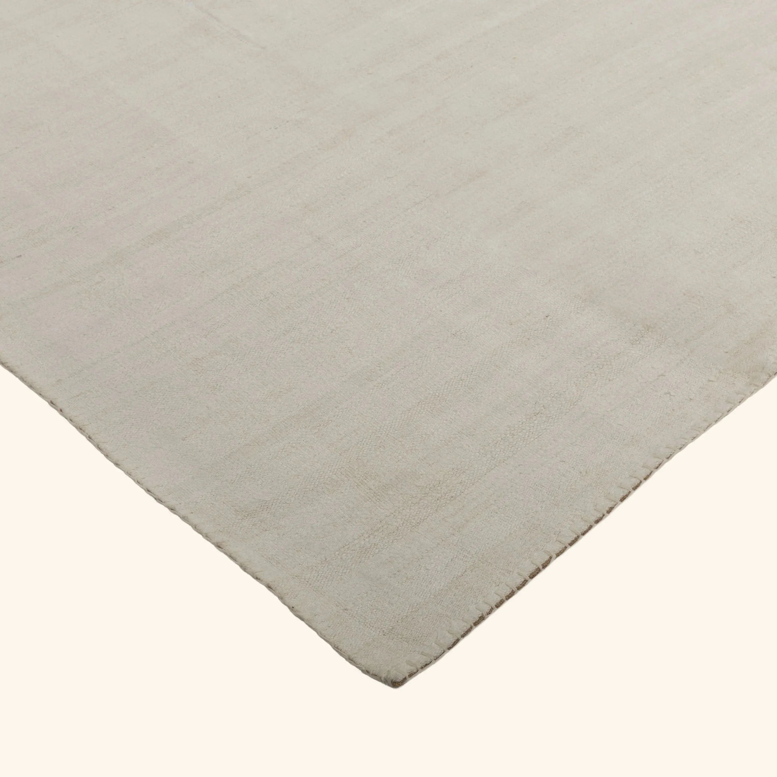 Solid White Turkish Flatweave Wool Rug - 9'3" x 12'2" - Image 4