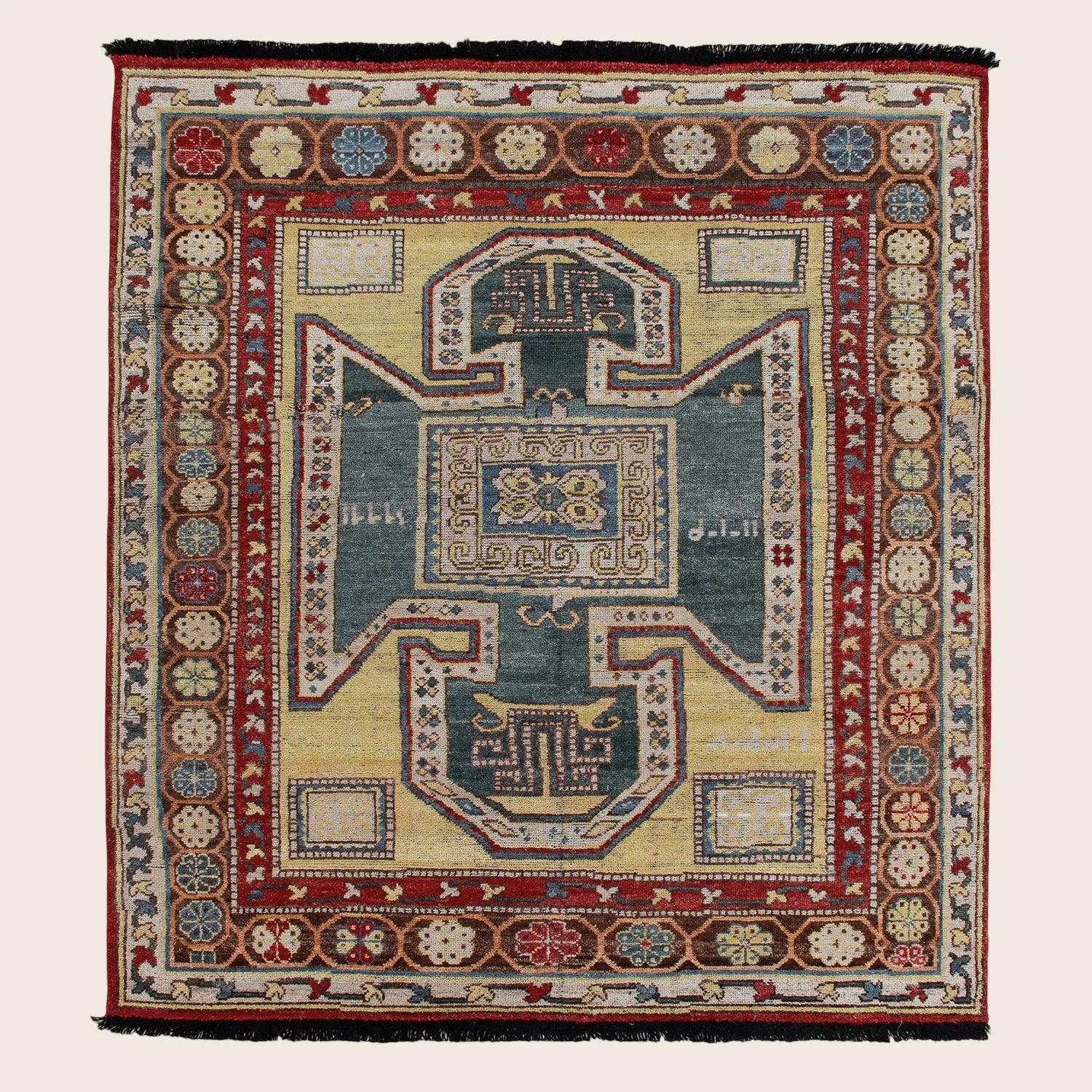 Multicolored Traditional Wool Rug - 5'4" x 6'6"