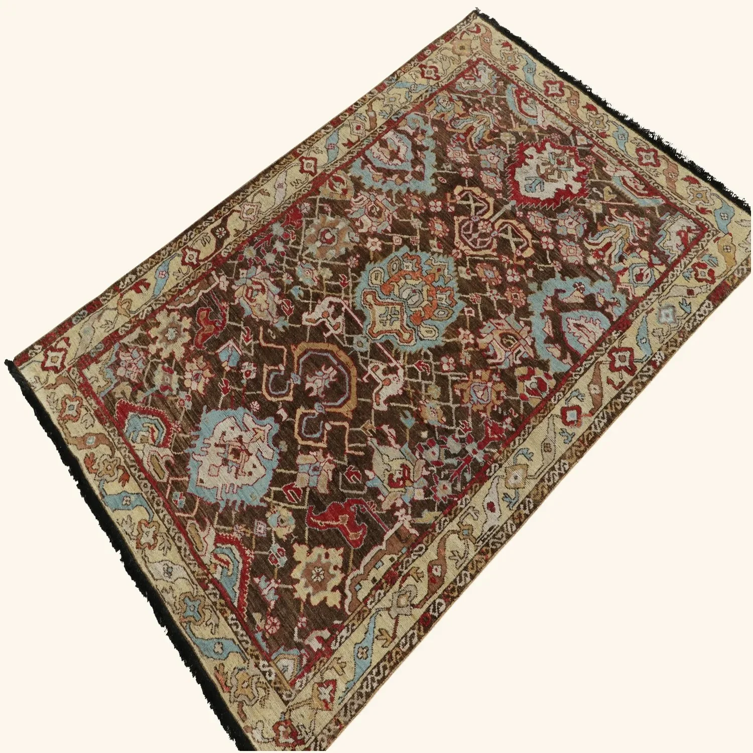 Brown Traditional Wool Rug - 5'8" x 8'5" - Image 2