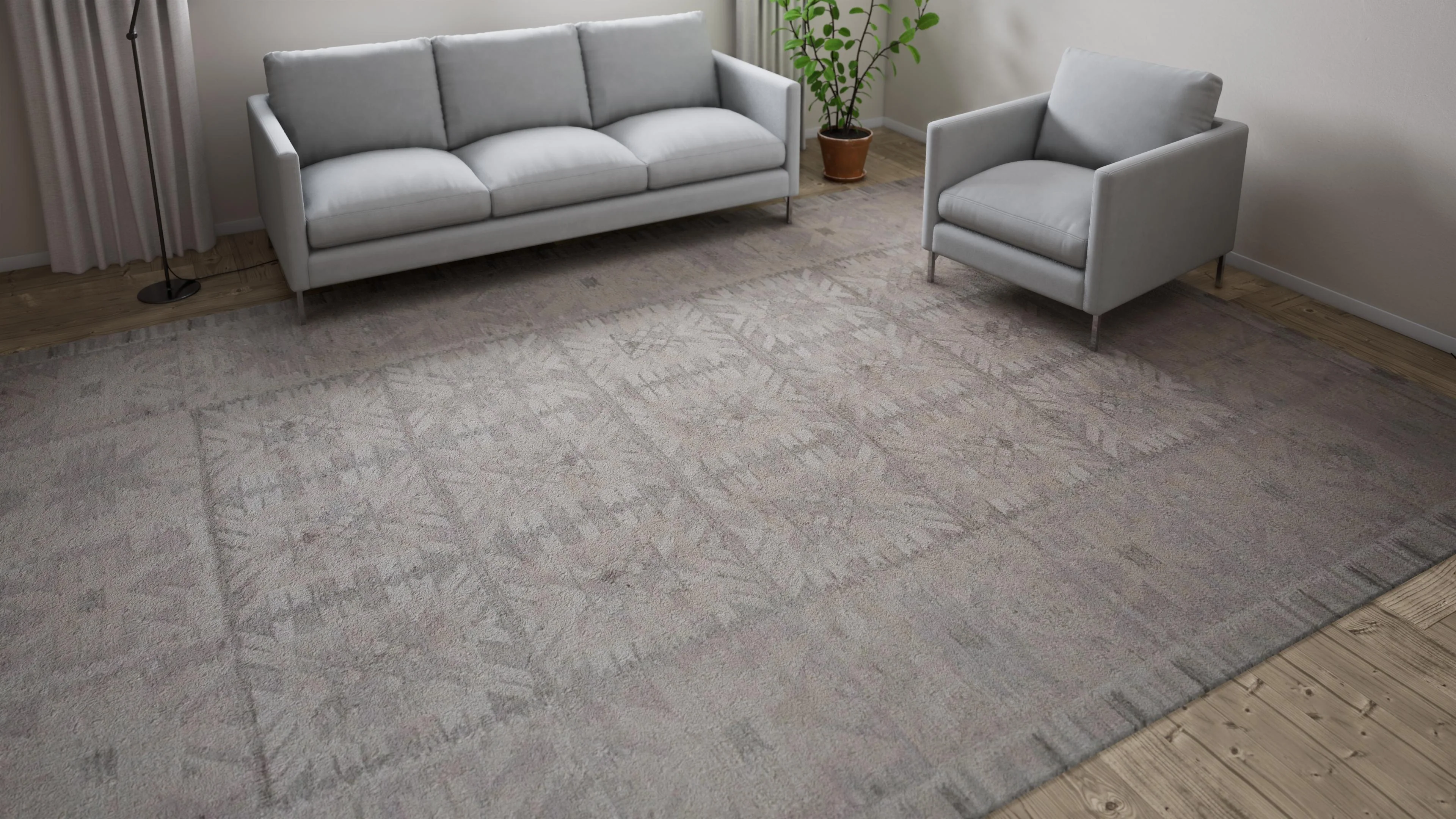 Grey Flatweave Wool Cotton Blend Rug - 10'1" x 14' - Image 7