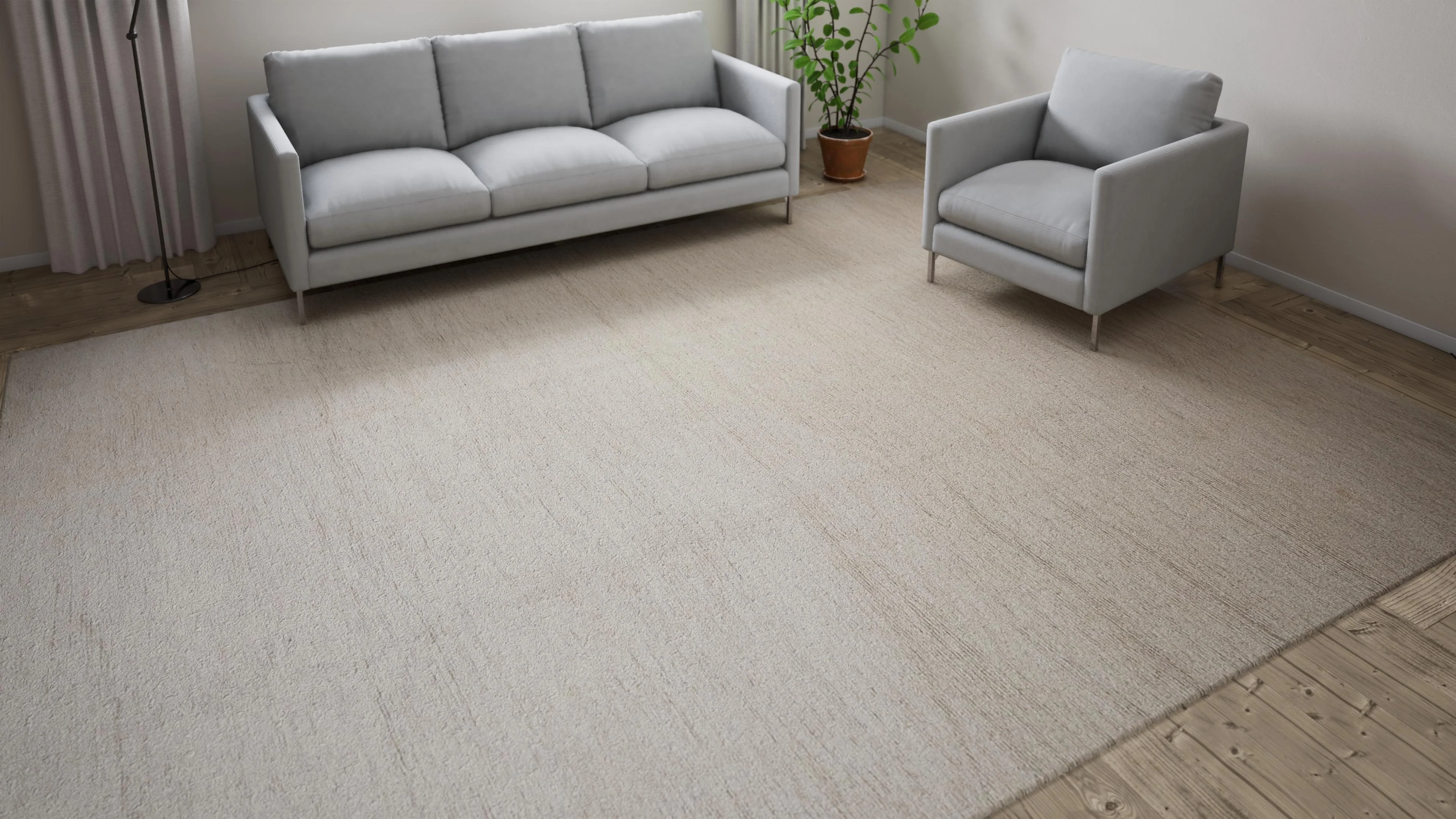 Beige Modern Wool Rug - 10'11" x 13'9" - Image 8