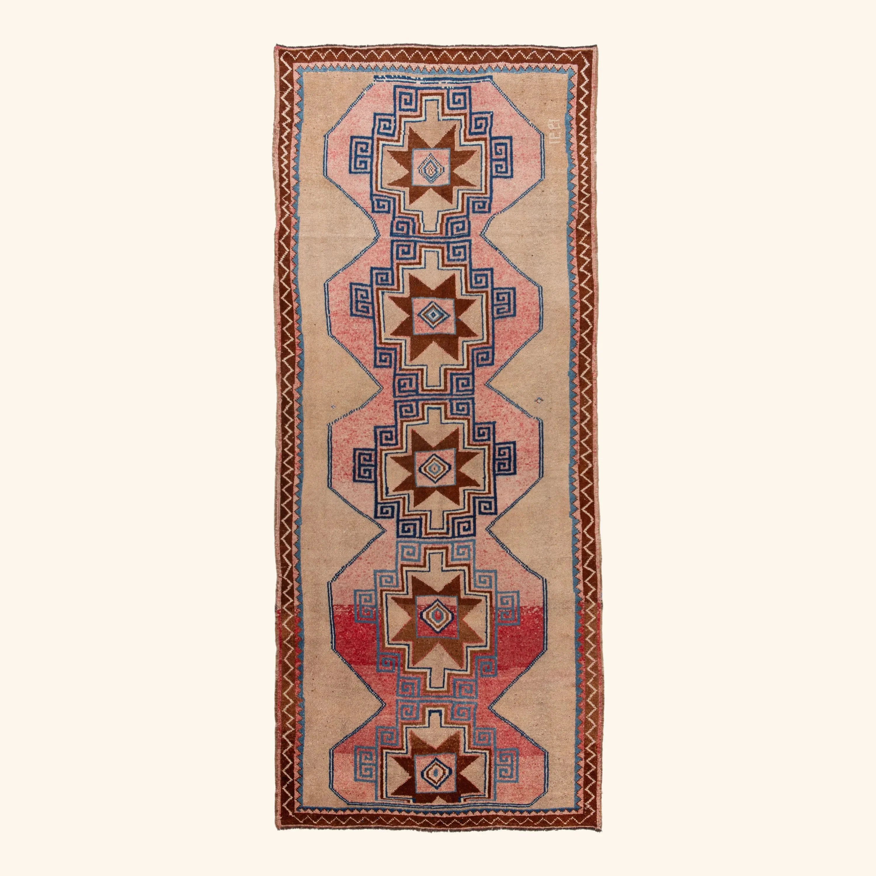 Pink Vintage Wool Runner - 5'6" x 13'