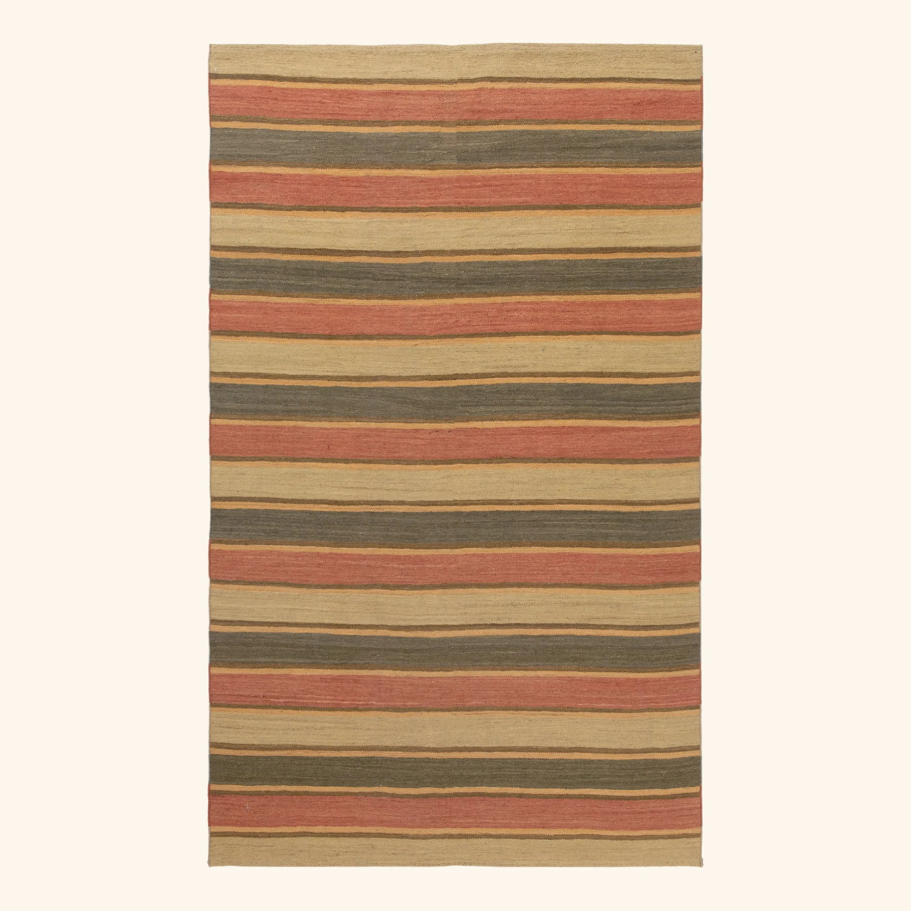 Multicolored Flatweave Wool Rug - 6' x 10'3"