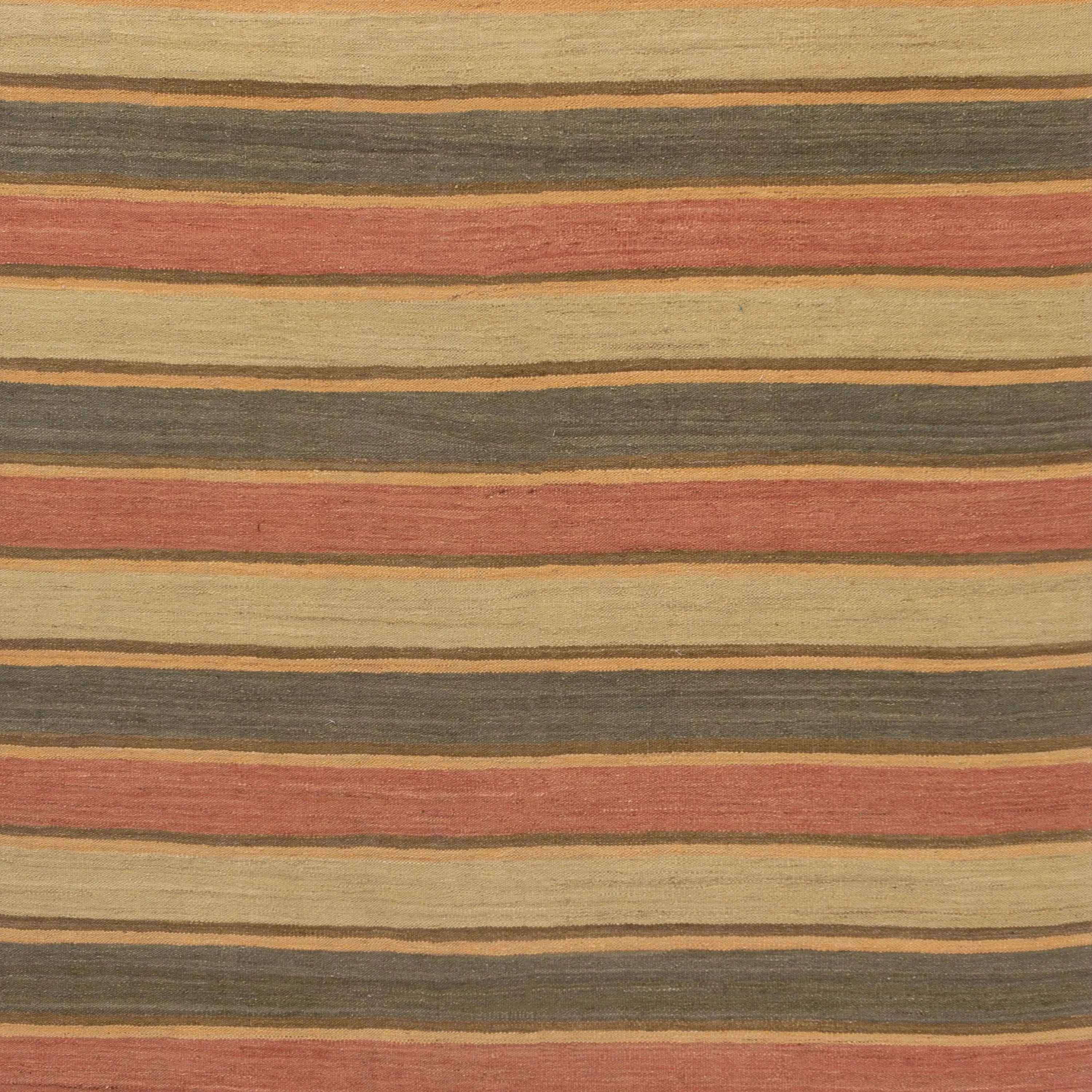Multicolored Flatweave Wool Rug - 6' x 10'3" - Image 2