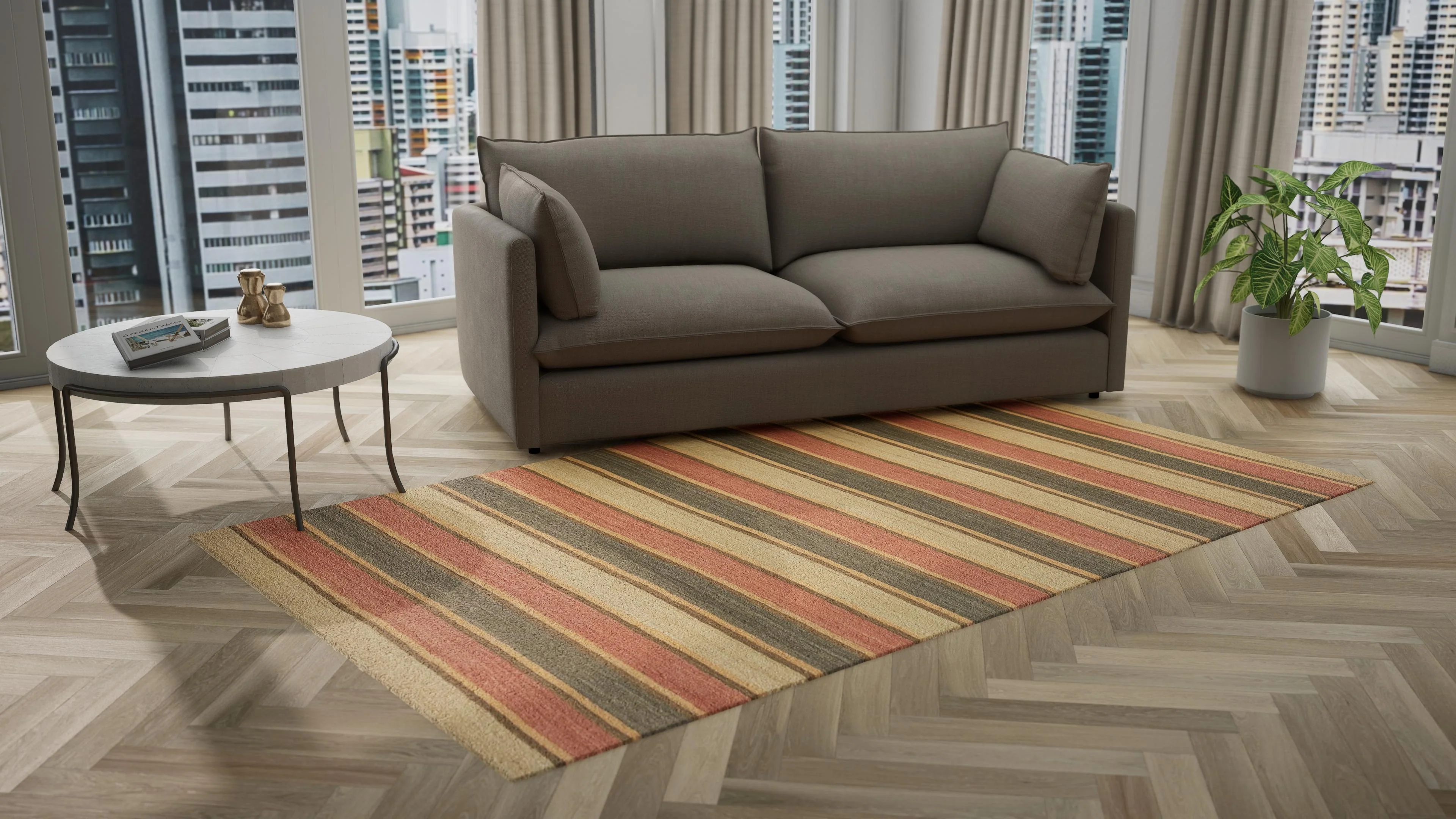 Multicolored Flatweave Wool Rug - 6' x 10'3" - Image 6