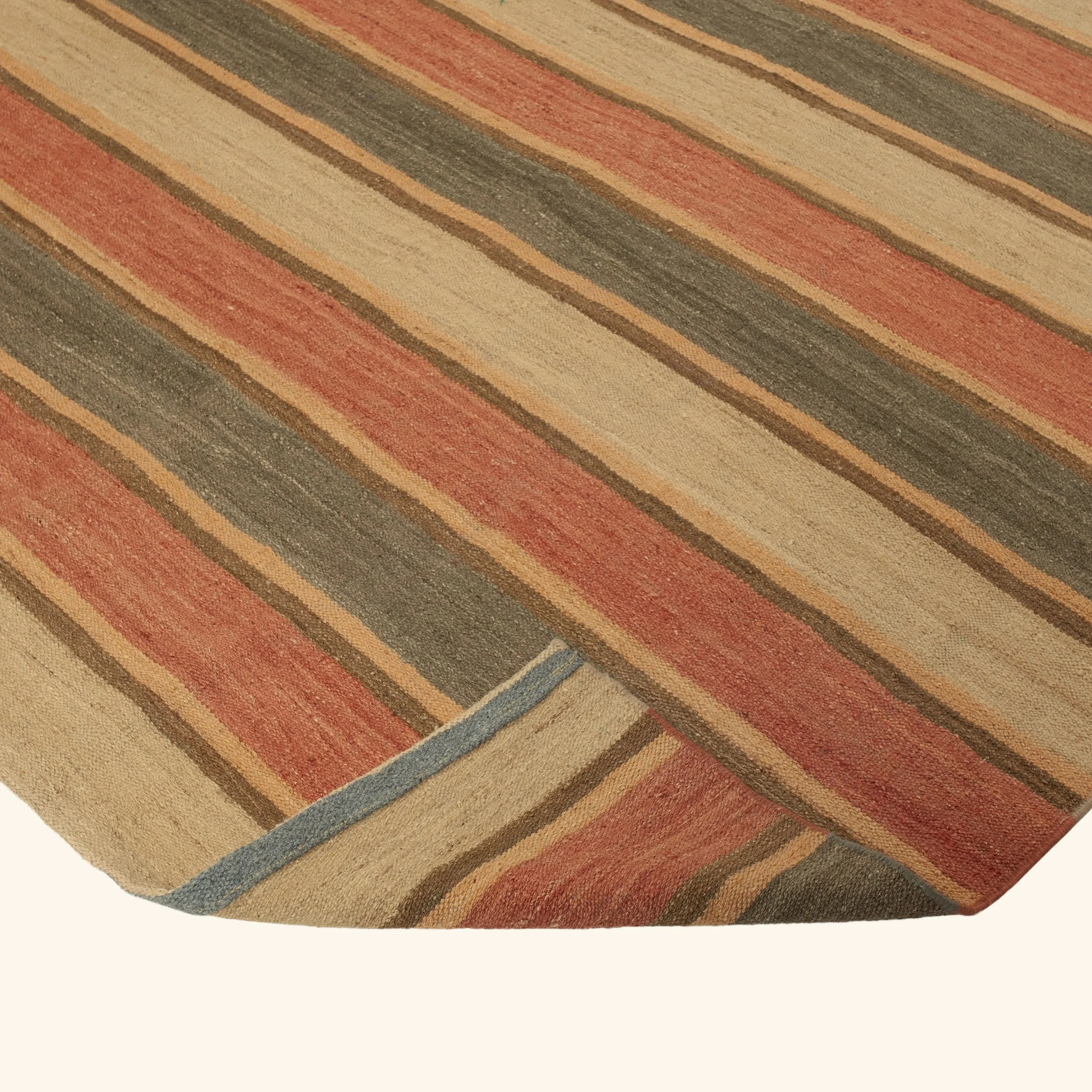 Multicolored Flatweave Wool Rug - 6' x 10'3" - Image 7