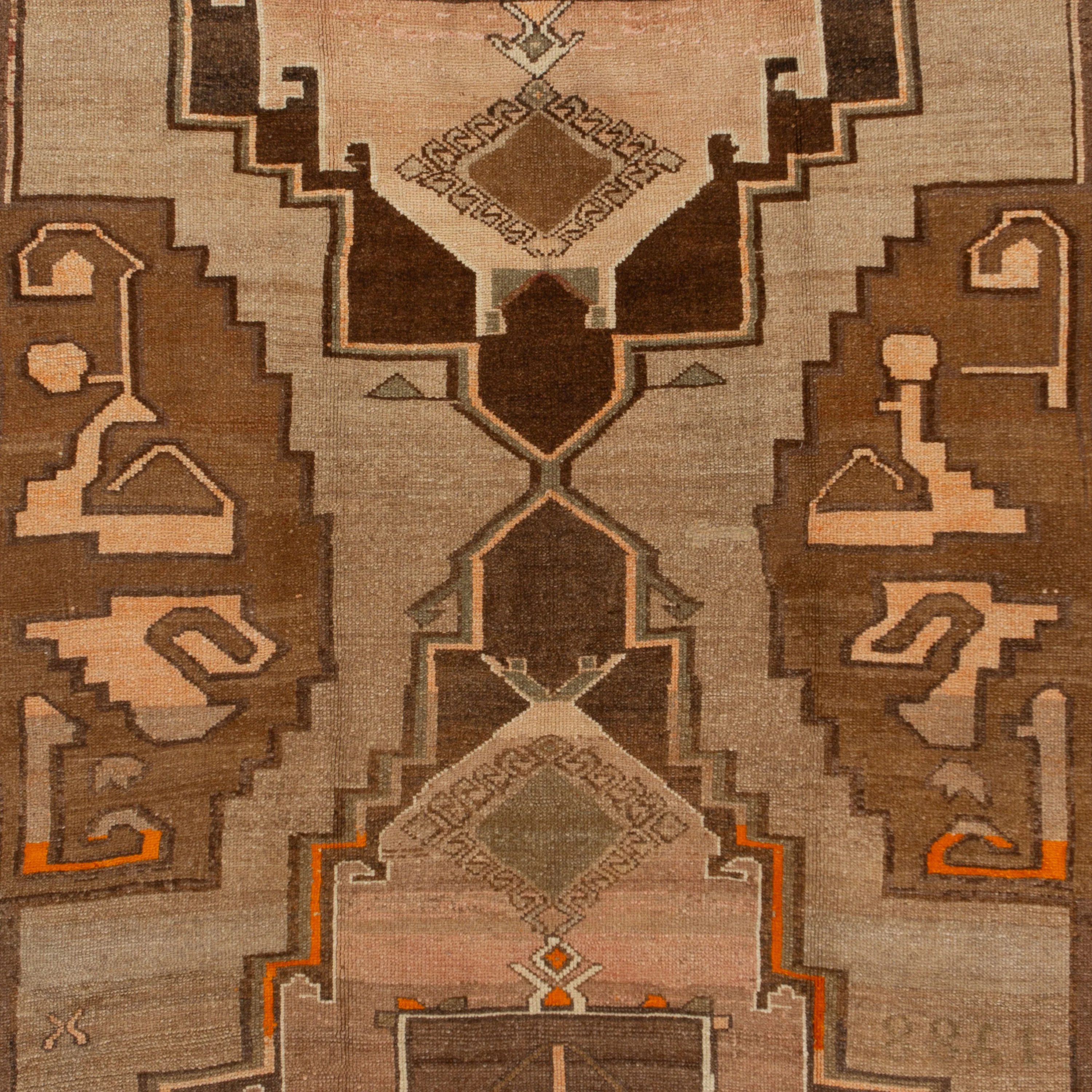 Beige Vintage Turkish Kars Wool Rug - 6'11" x 11'11" - Image 2