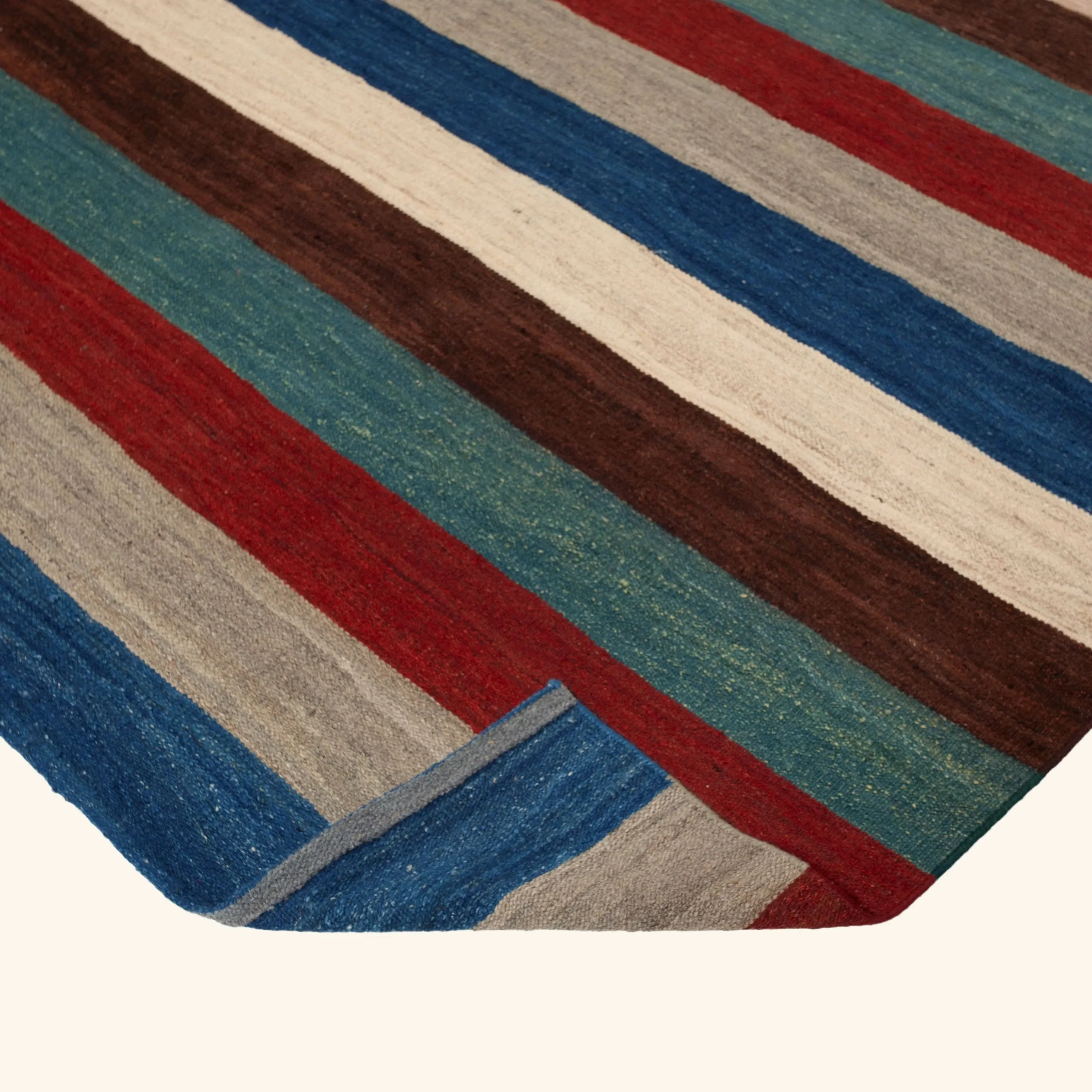 Multi Flatweave Wool Rug - 7'7" x 9'9" - Image 4