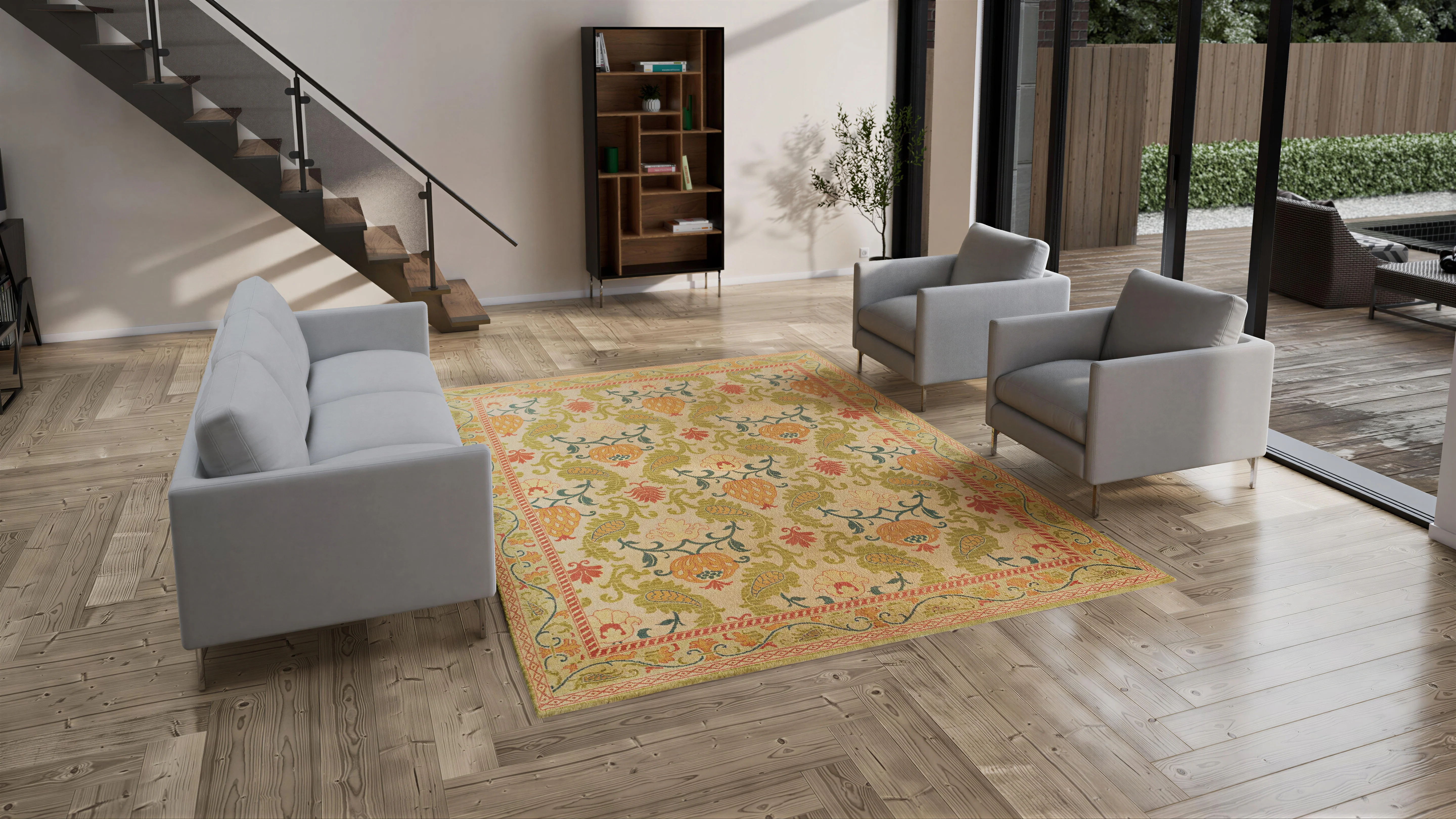 Multicolored Traditional Spanish Vintage Wool Rug - 8' x 10'8" - Image 5