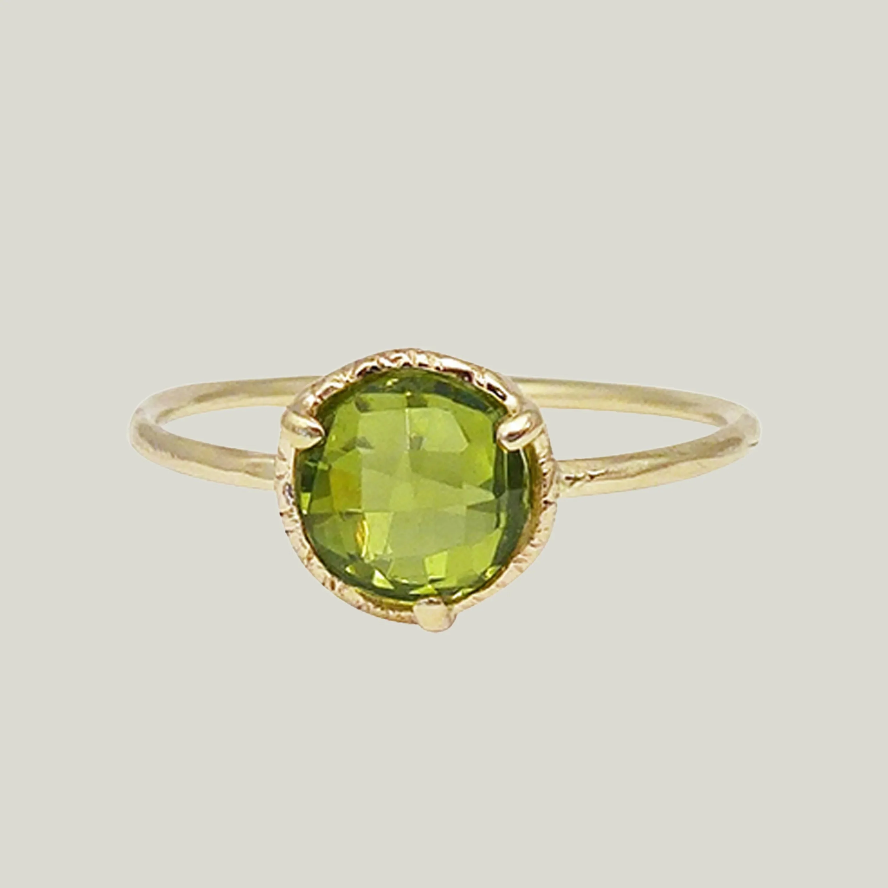 Floating Gem Ring with Peridot Quartz Ring