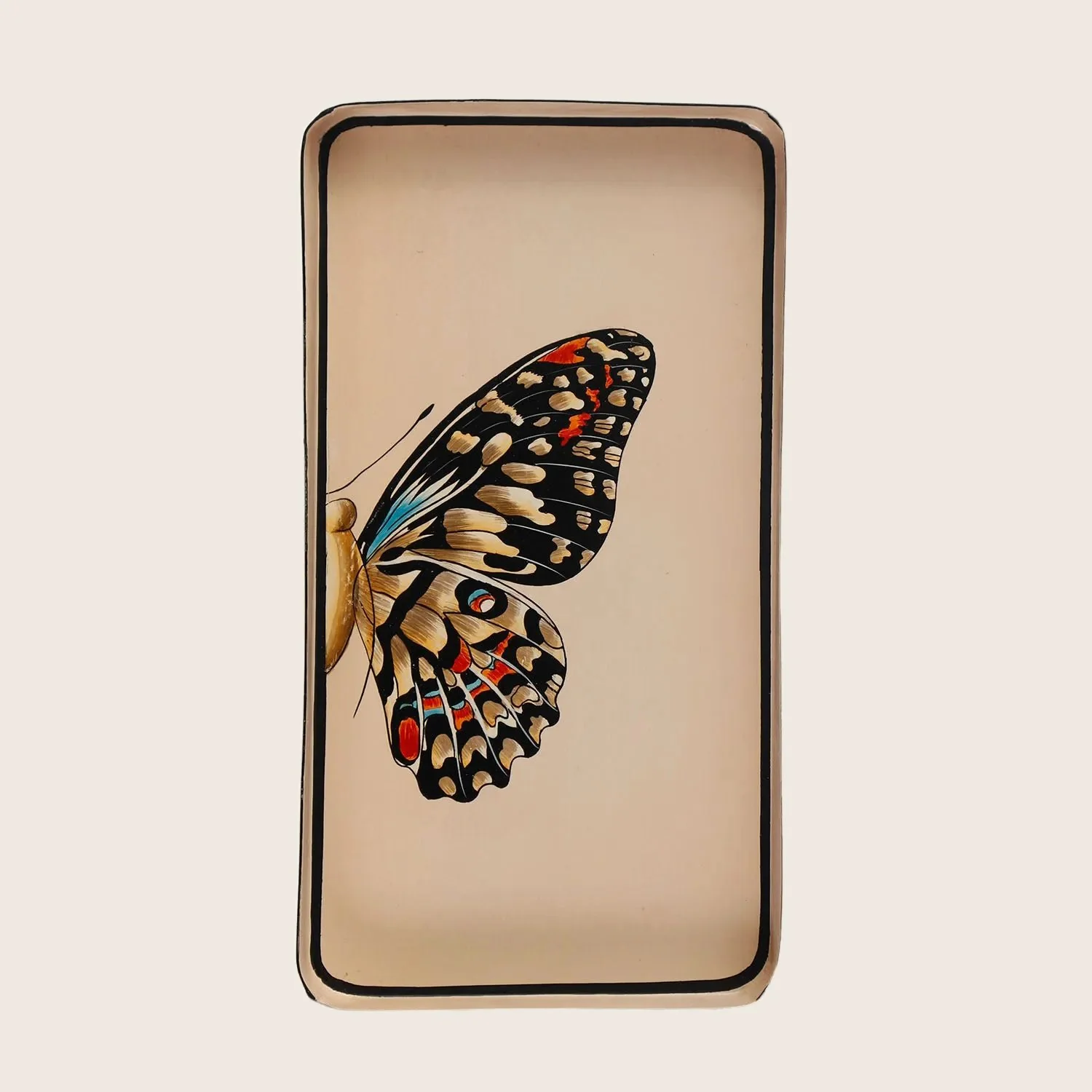 Flora Wing Handpainted Iron Tray - Image 3