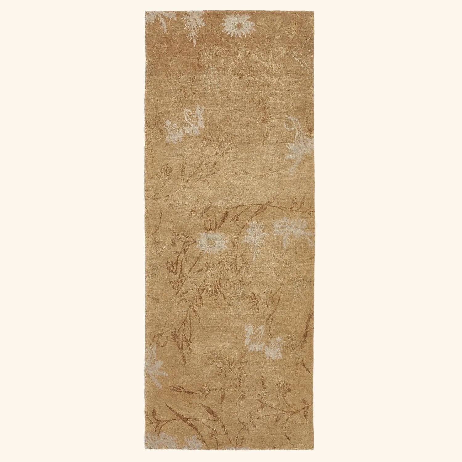 Beige Transitional Wool Rug - 3' x 7'10"