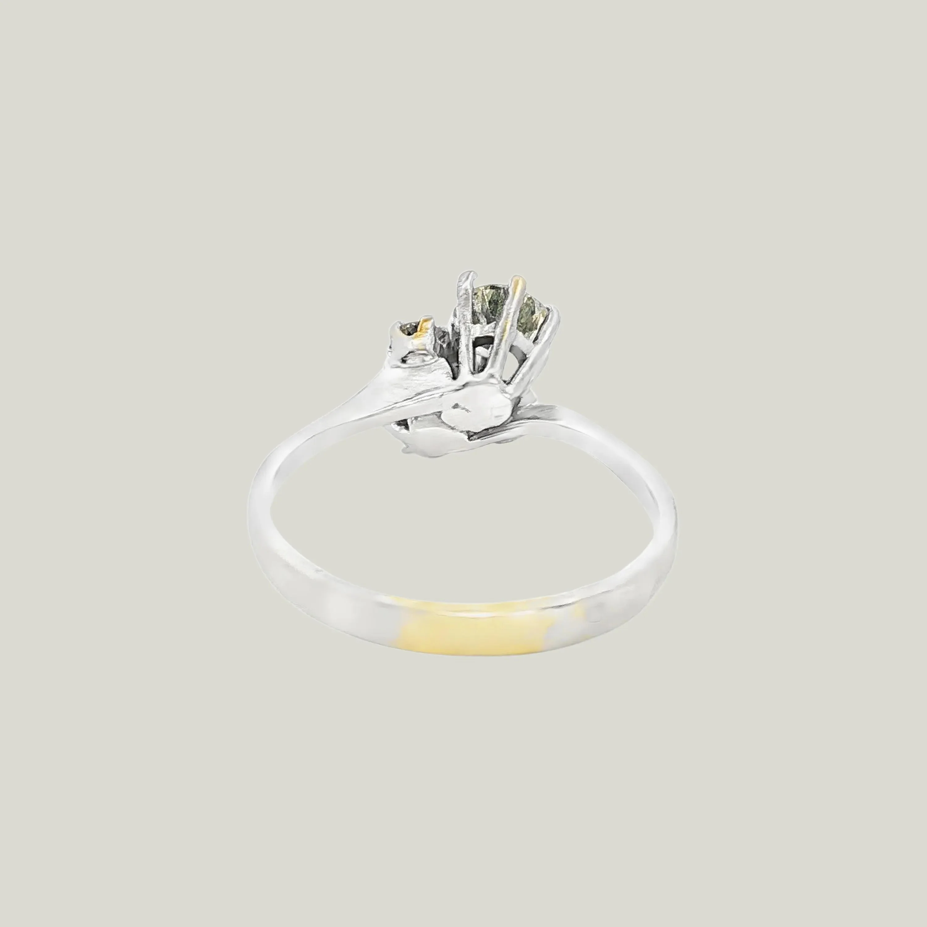 French Diamond Bypass Ring in 18k White Gold - Image 3