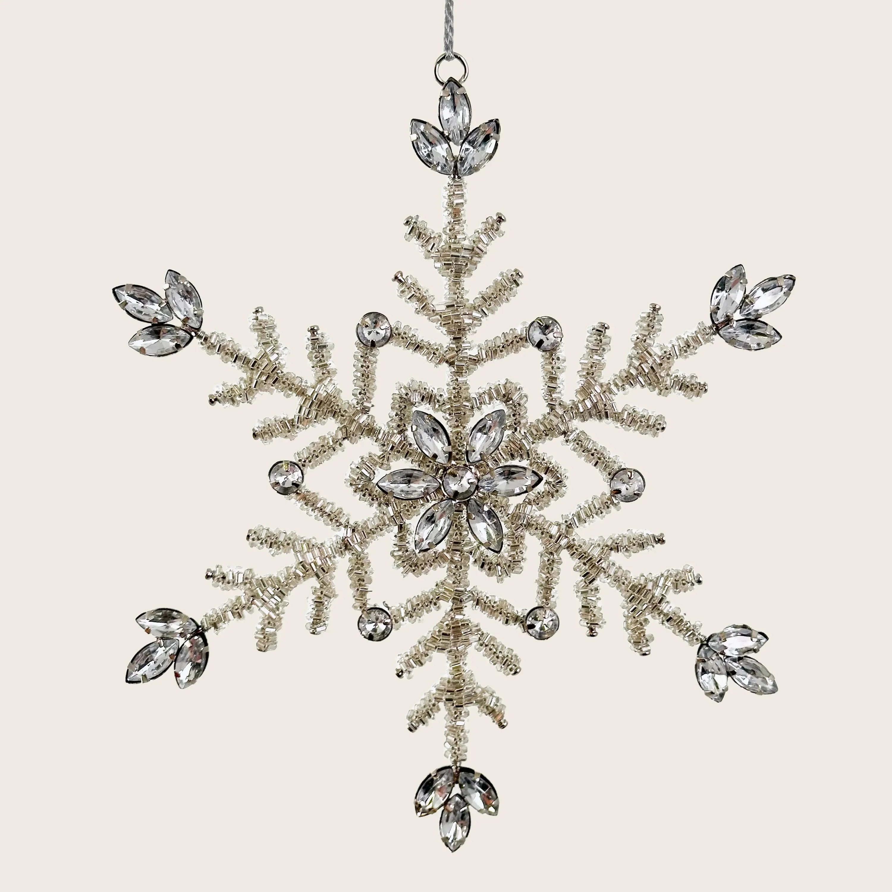 Glass Bead Snowflake Ornament