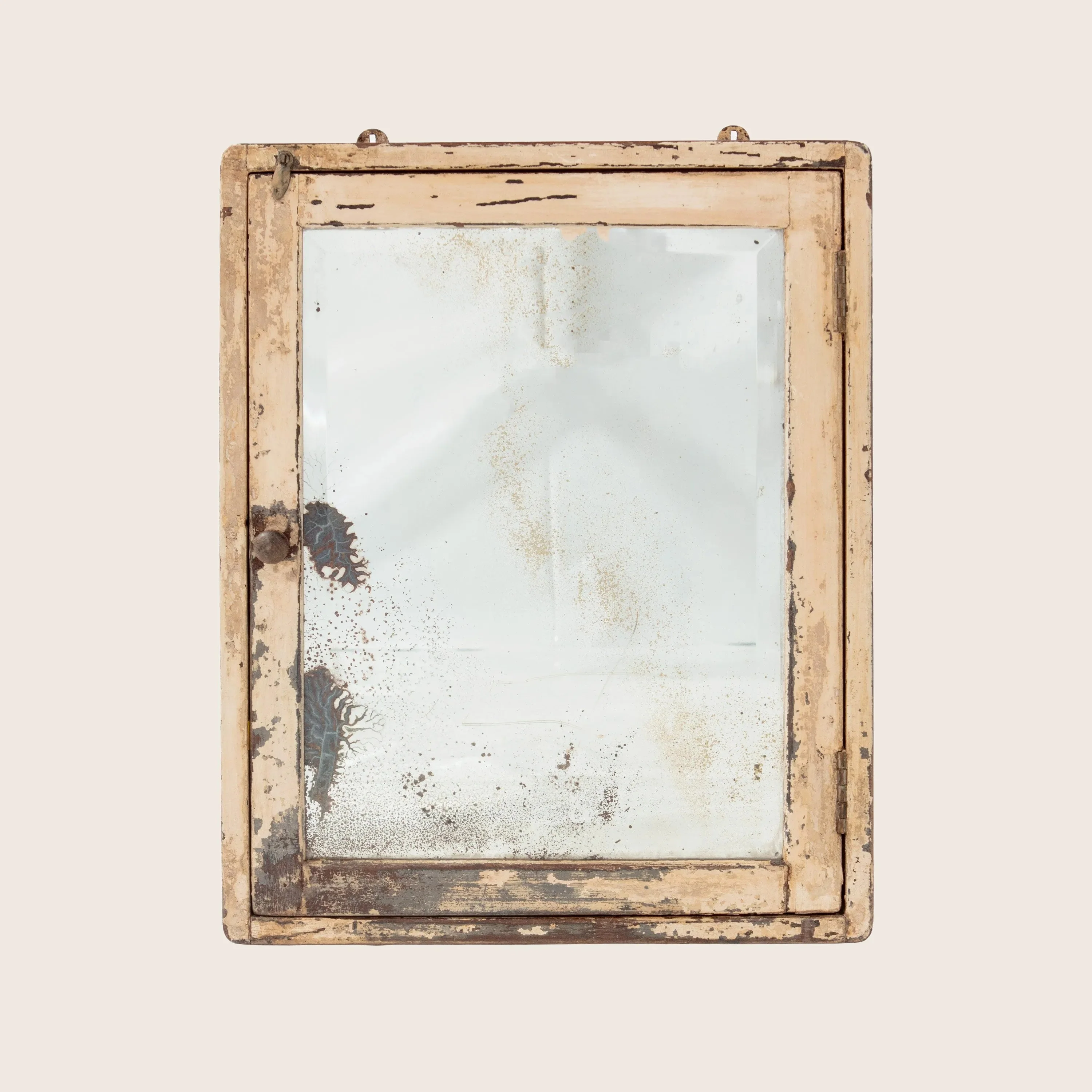 Vintage White Hanging Vanity Mirror