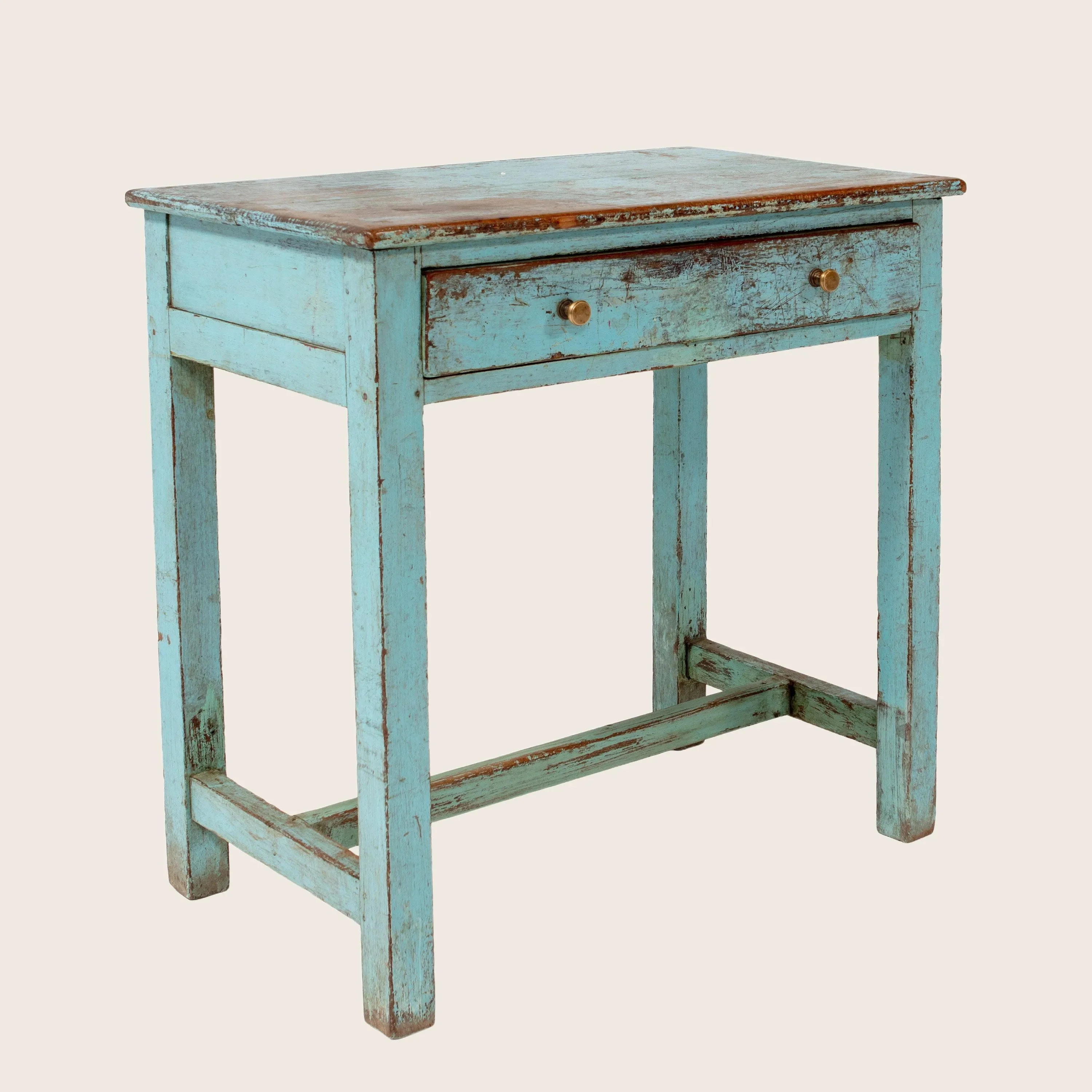 Vintage Blue Chippy Small Desk | Console Table - Image 2
