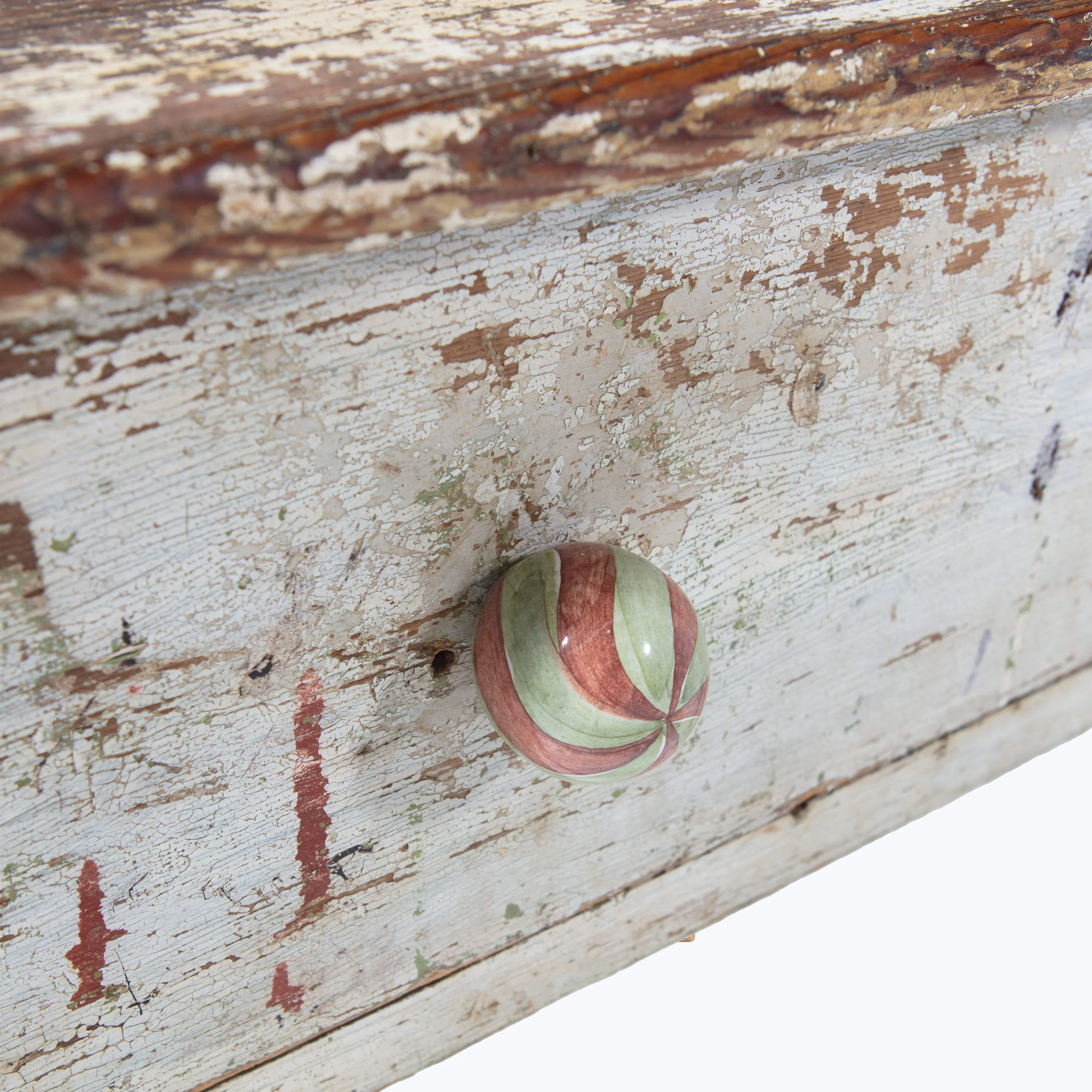 Vintage White Chippy Desk with Shelf - Image 6