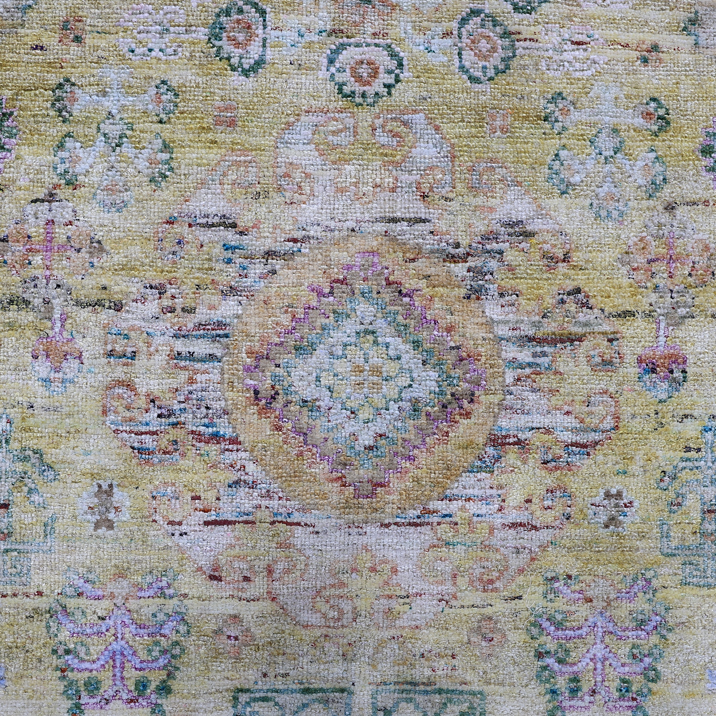 Gold Alchemy Traditional Silk Rug - 8'10" x 12'9" - Image 3