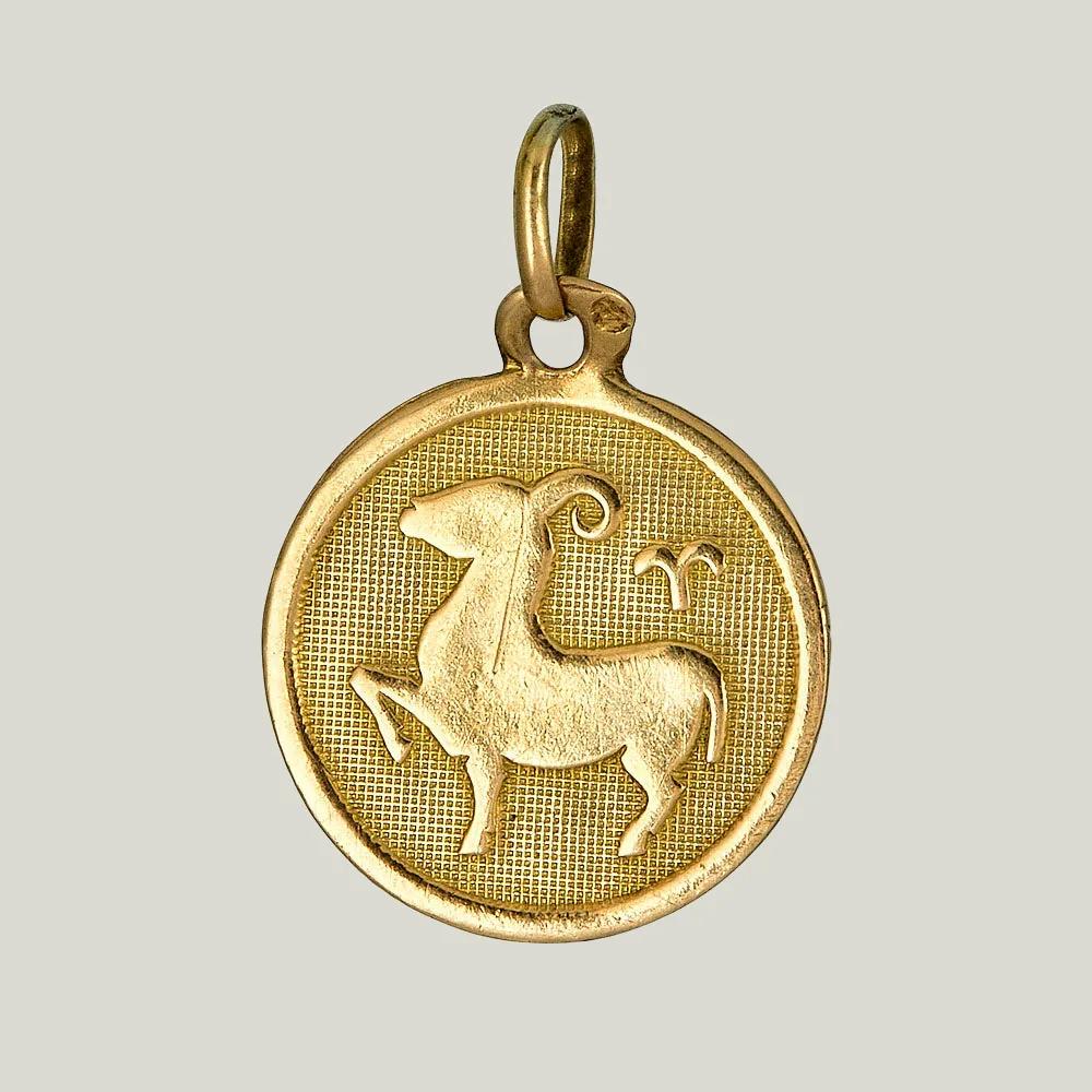 Gold Aries Disc Charm