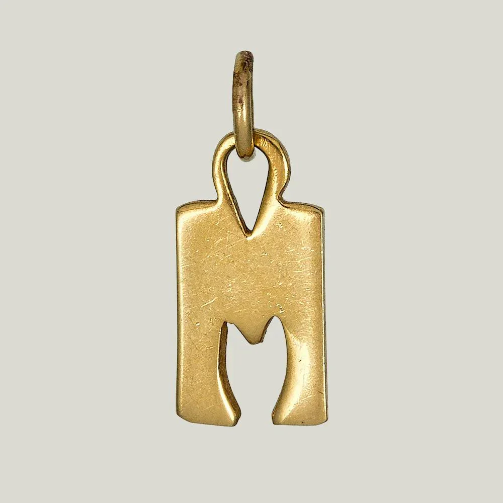 Gold Rounded 'M' Charm
