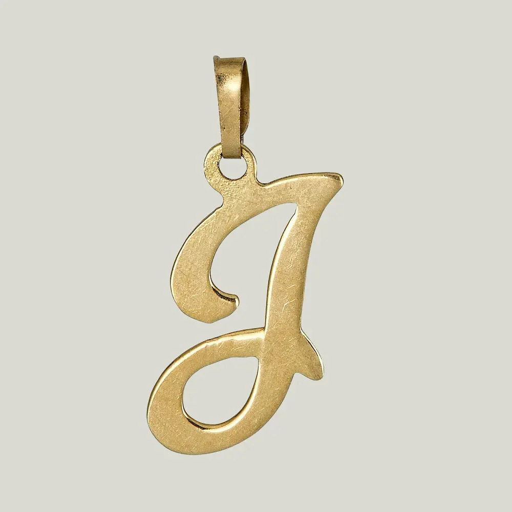 Gold Small Cursive 'J' Charm