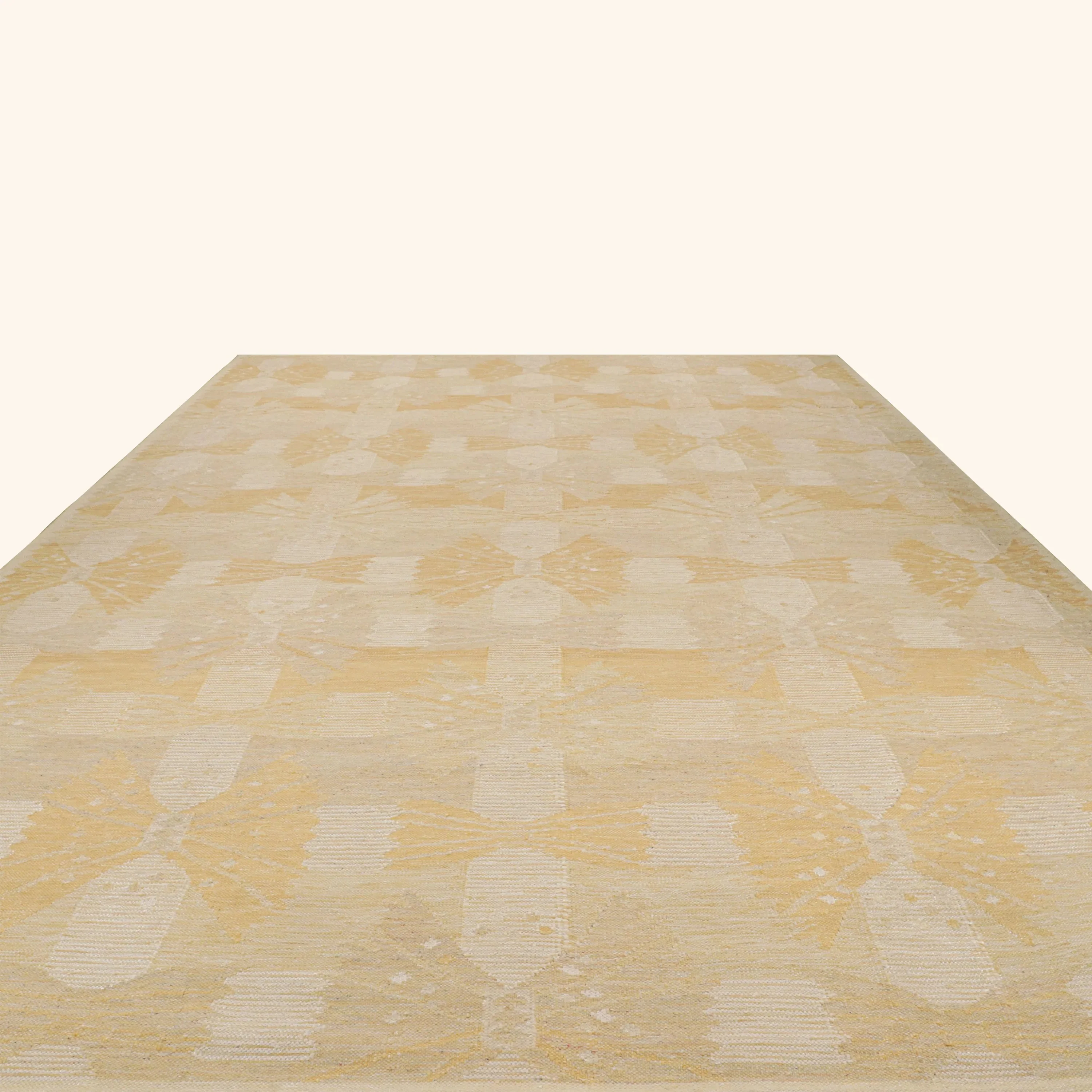 Gold Swedish Inspried Wool Flatweave Rug - 13'9" x 18'3" - Image 5
