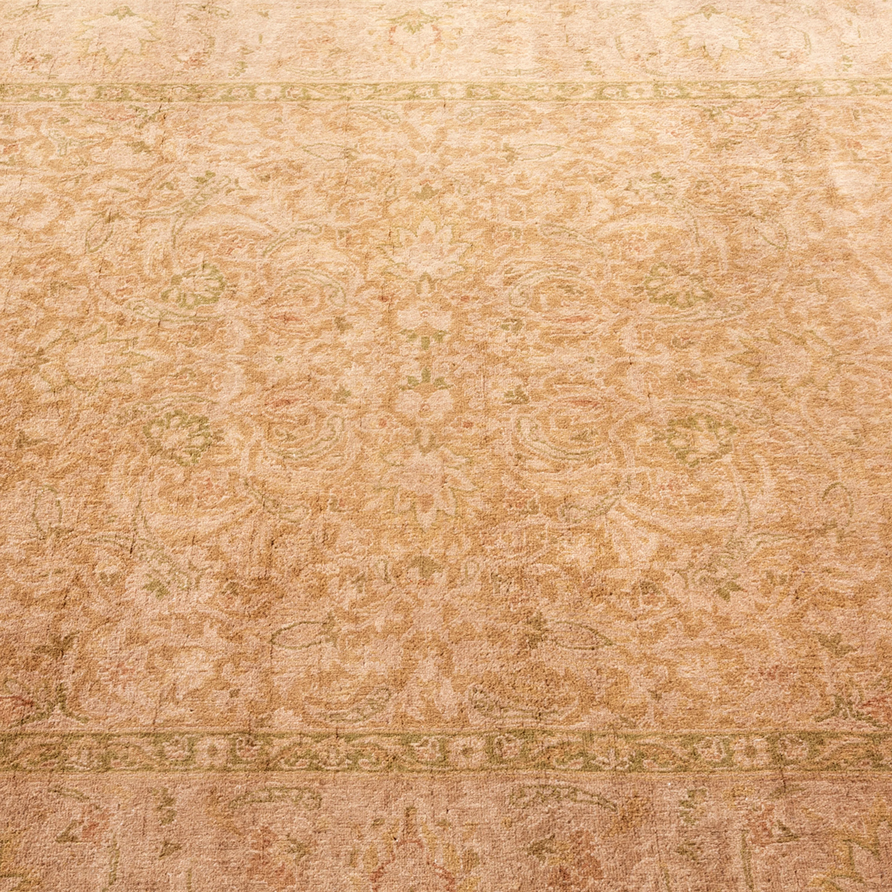 Tan & Gold Traditional Wool Rug - 4'2" x 6'1" - Image 4