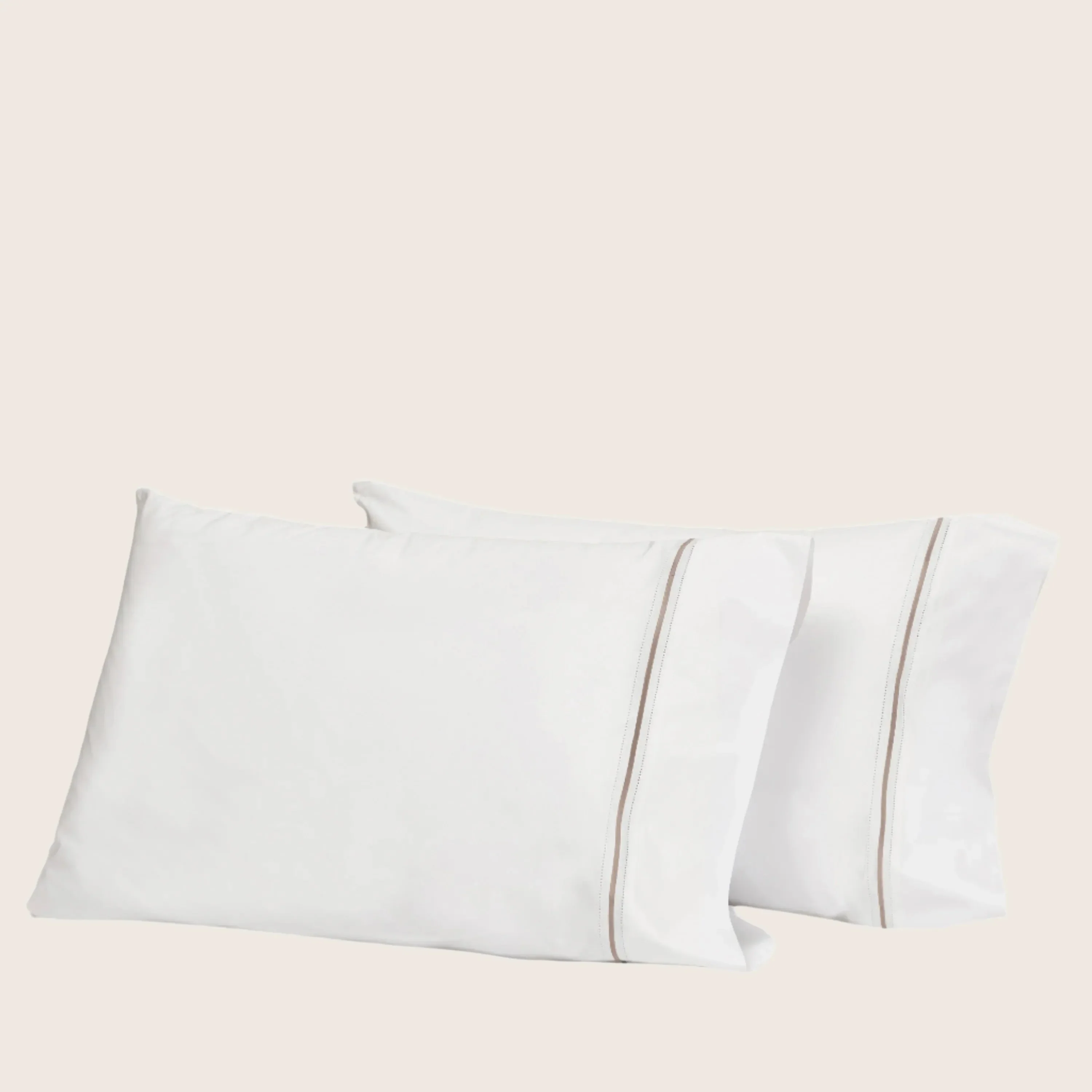 Gramercy Sheets & Pillowcases, White/Brown