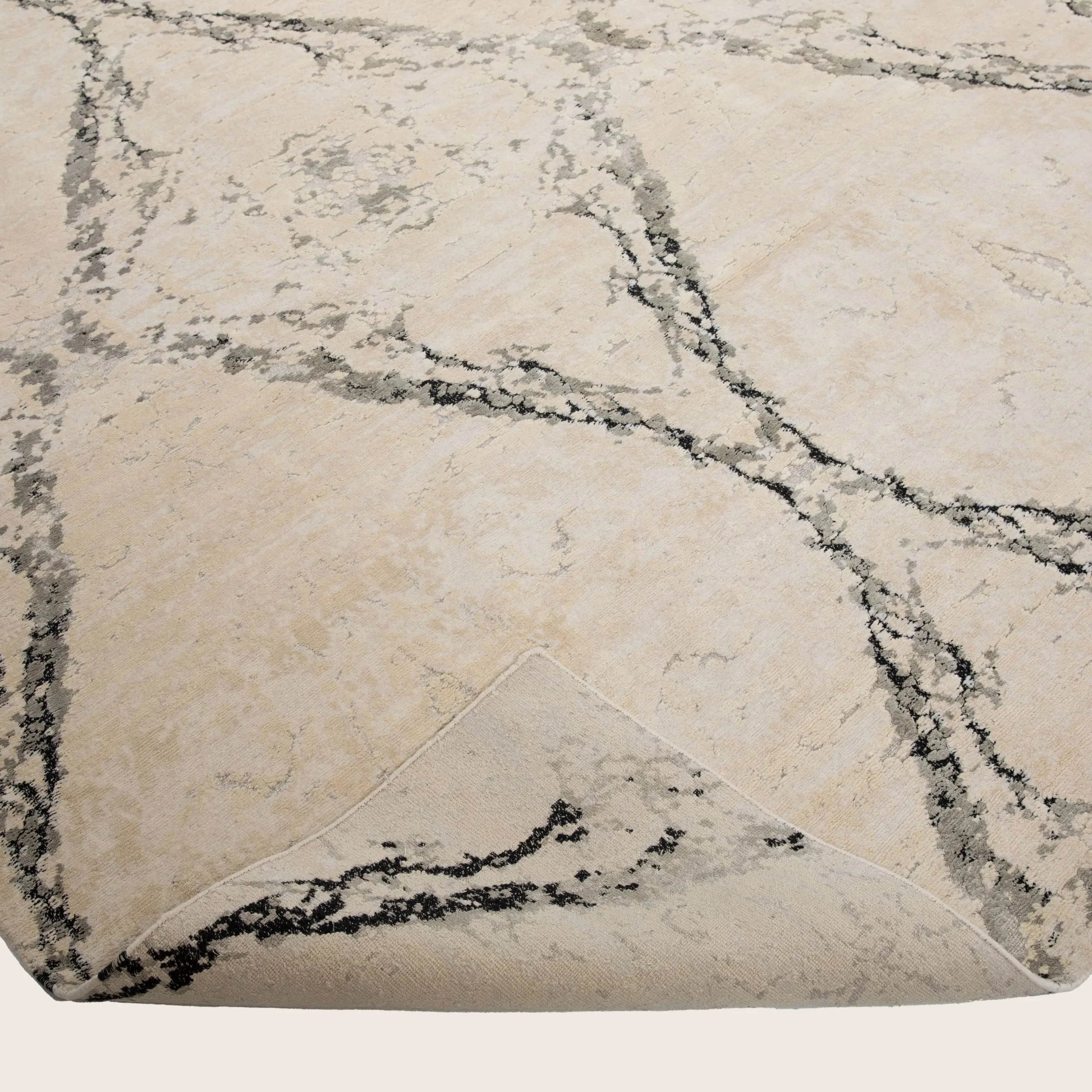 Granite Contemporary Tibetan Wool Silk Blend Rug - 10' x 14' - Image 4