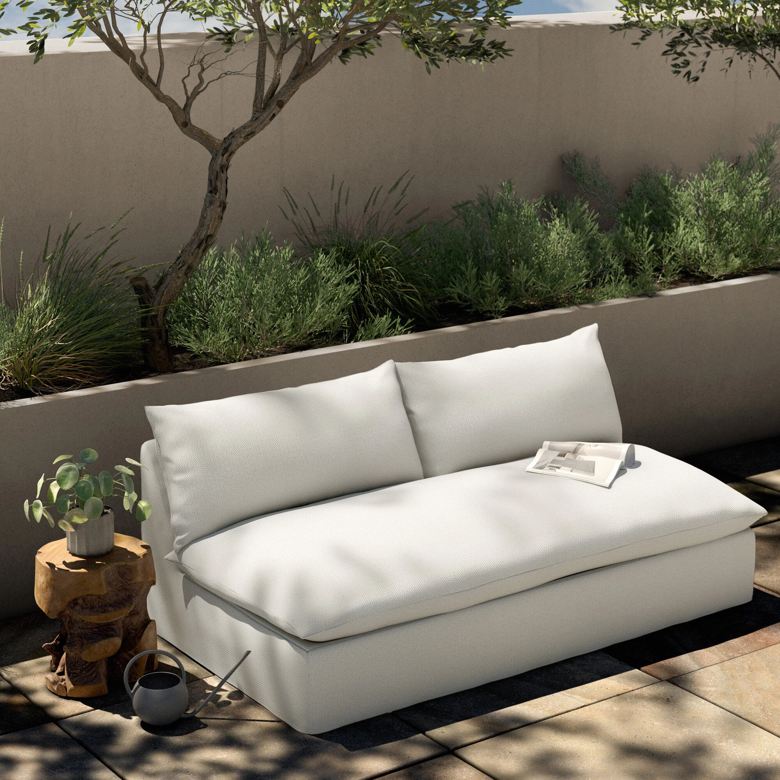 Grant Outdoor Armless Sofa - Image 2