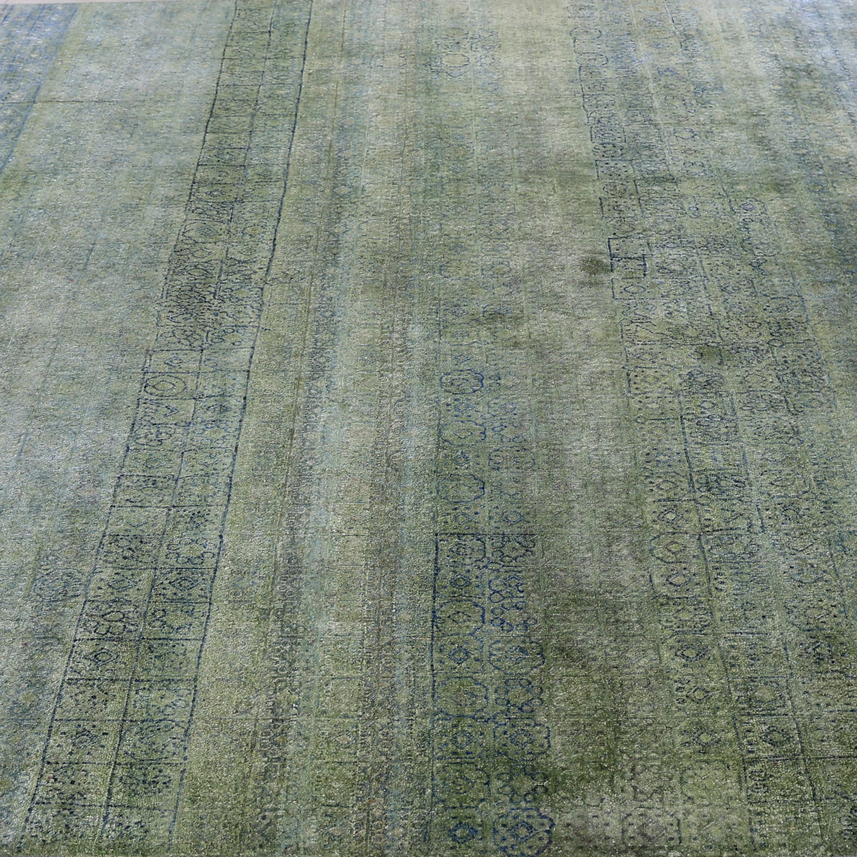 Green Alchemy Contemporary Silk Rug - 8'11" x 11'10" - Image 6