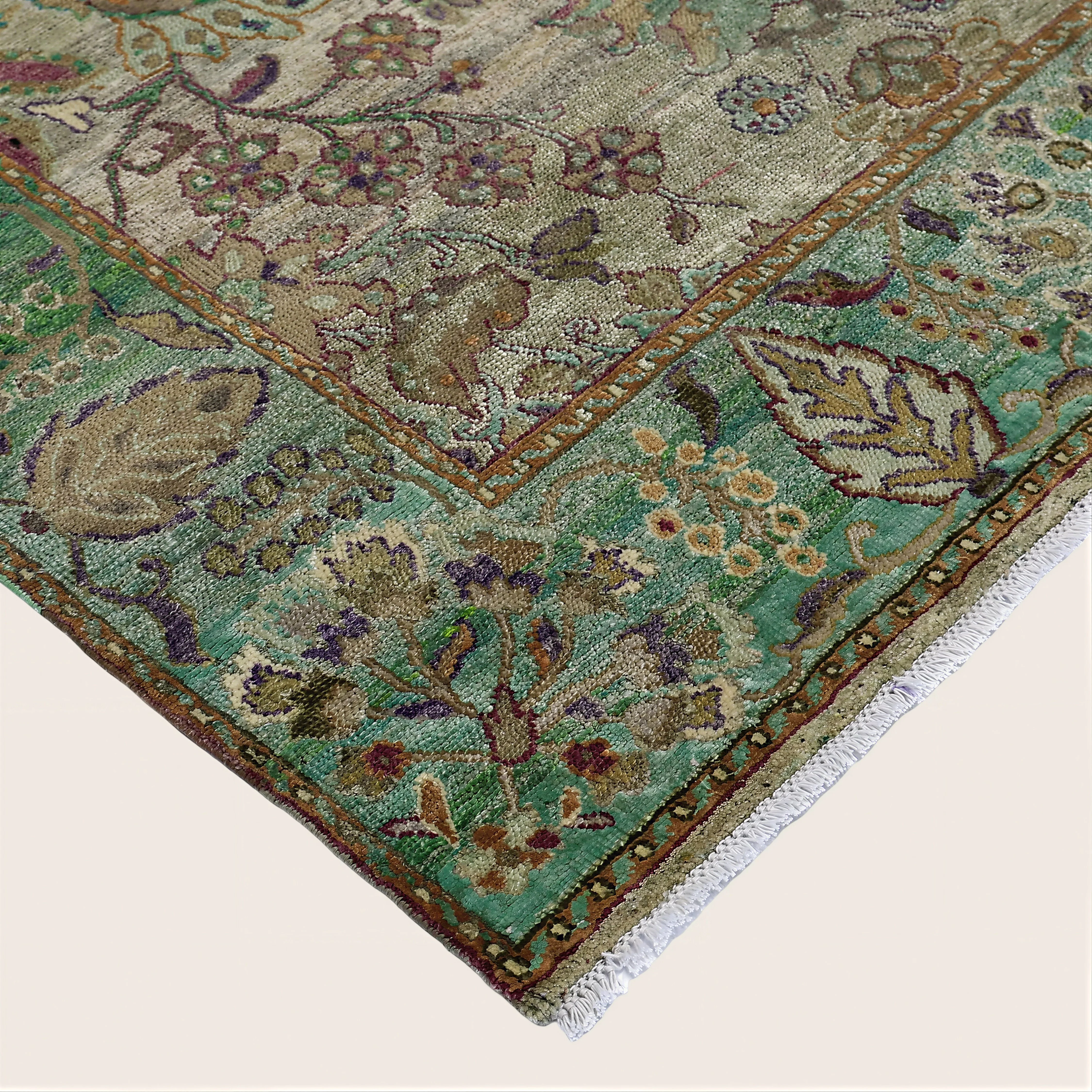 Green Alchemy Traditional Silk Blend Rug - 4'10" x 7'2" - Image 5