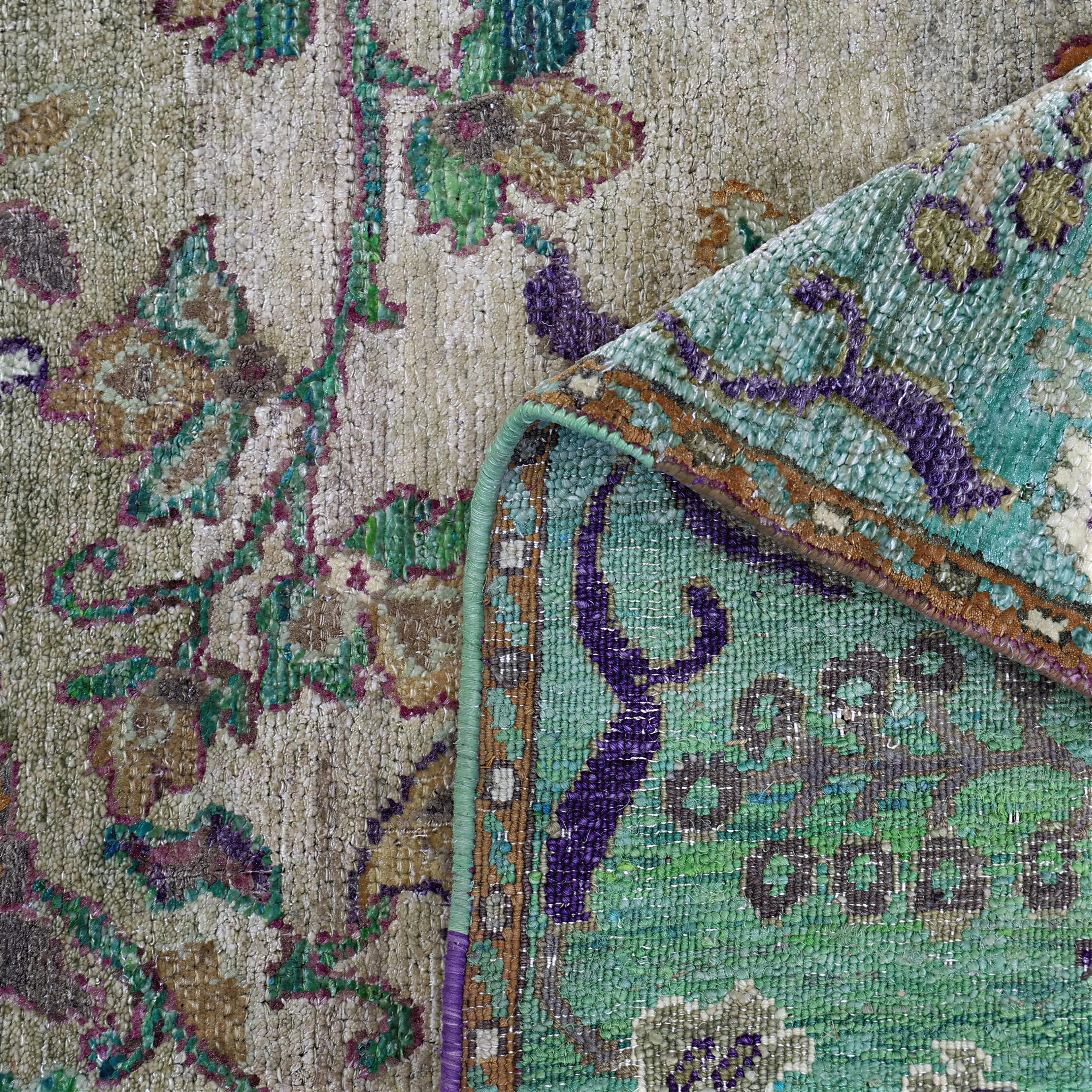 Green Alchemy Traditional Silk Blend Rug - 4'10" x 7'2" - Image 6