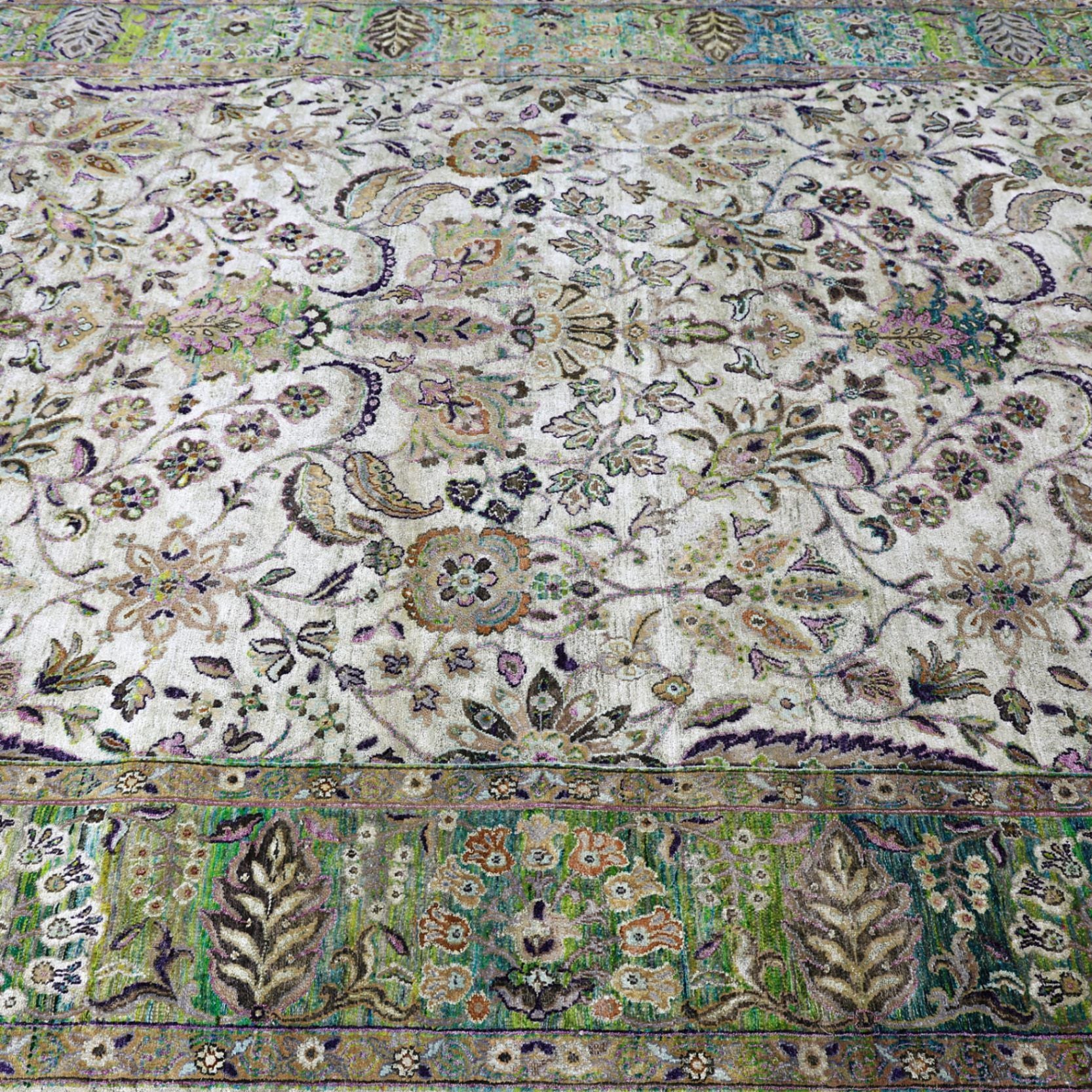 Green Alchemy Traditional Silk Rug - 8' x 10' - Image 6