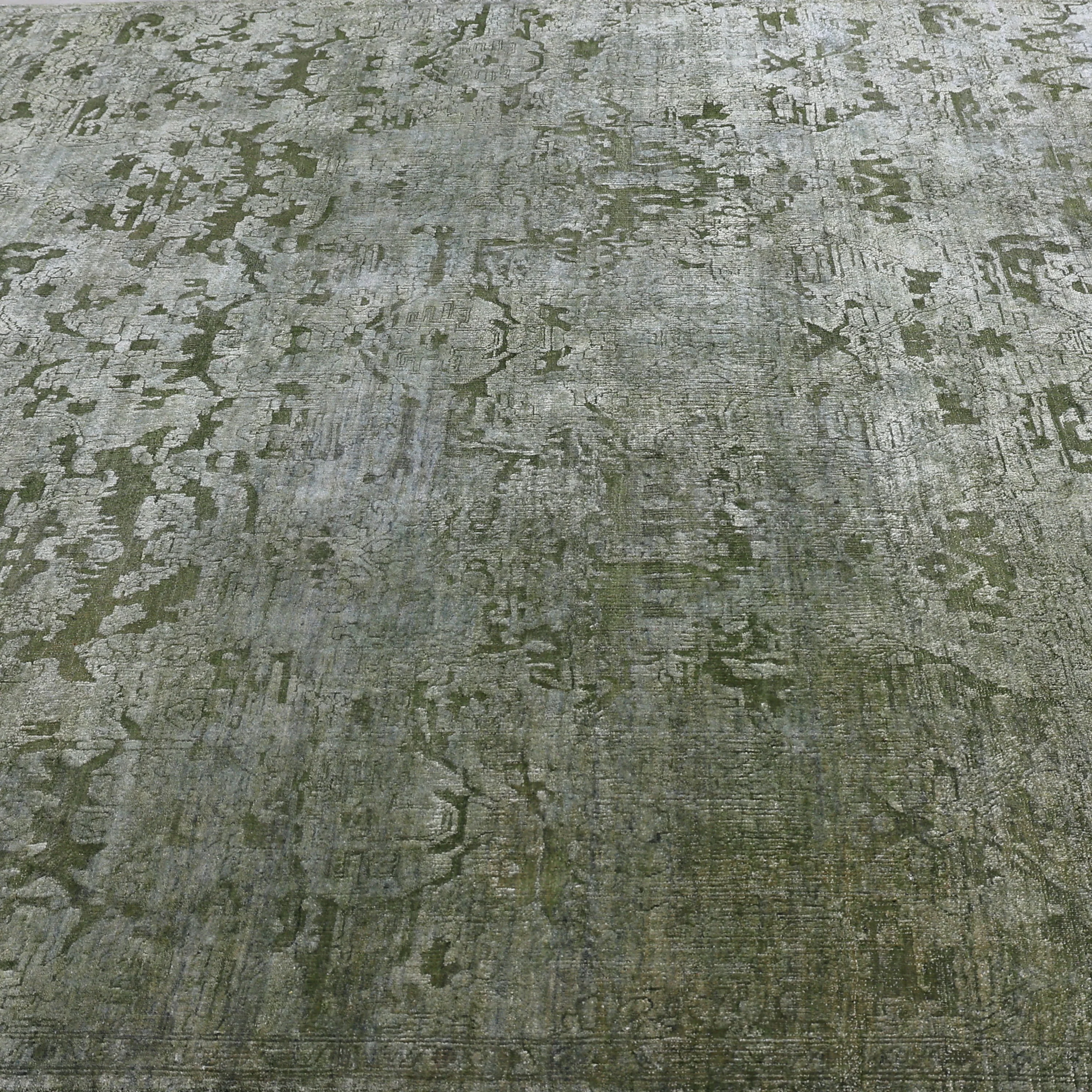 Green Alchemy Traditional Silk Wool Blend Rug - 8'10" x 12' - Image 6