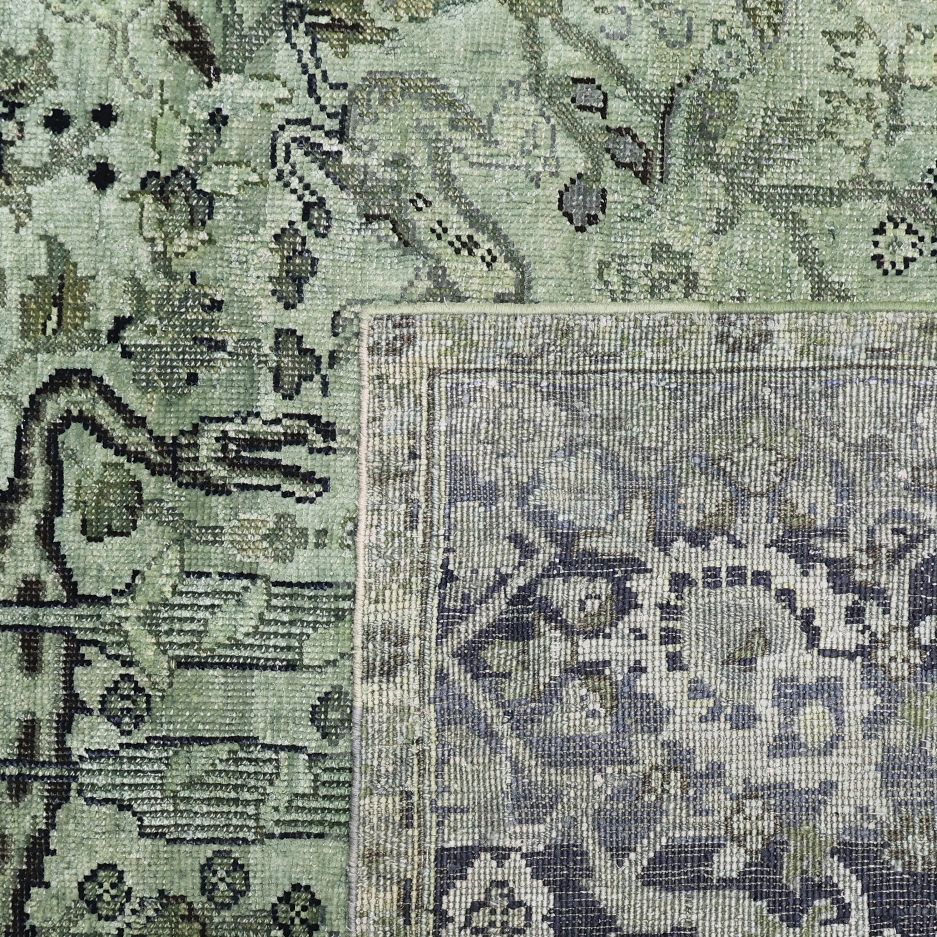 Green Alchemy Transitional Silk Wool Blend Rug - 9'10" x 13'10" - Image 6