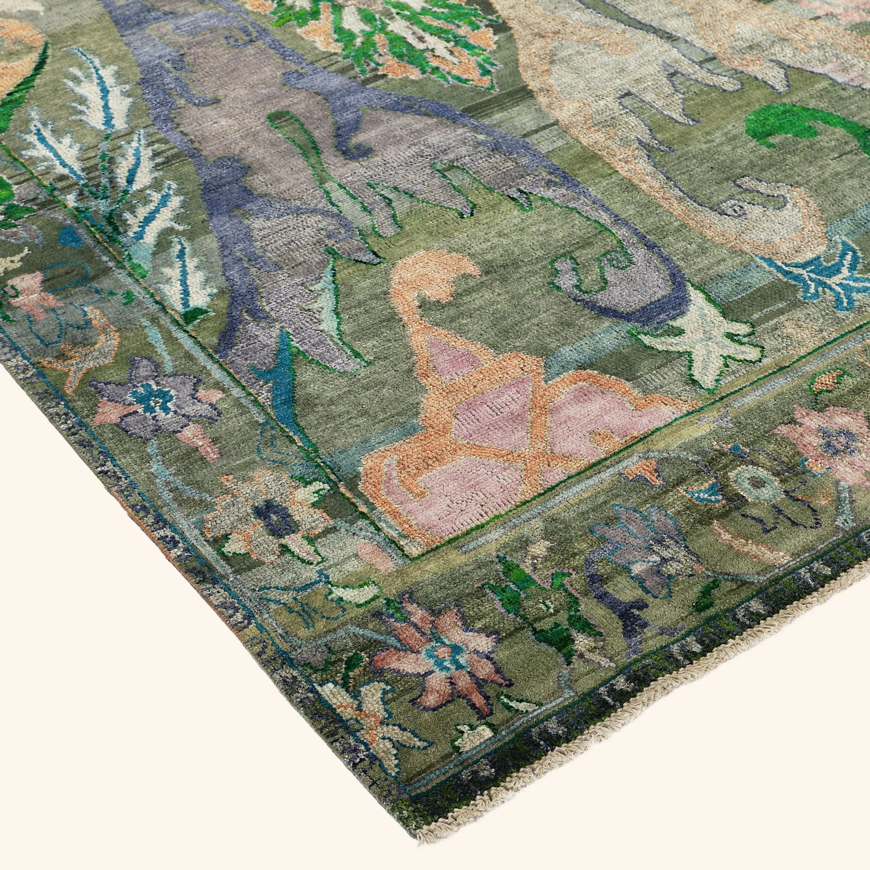 Green Alchemy Transitional Silk Rug - 8'11" x 12' - Image 2
