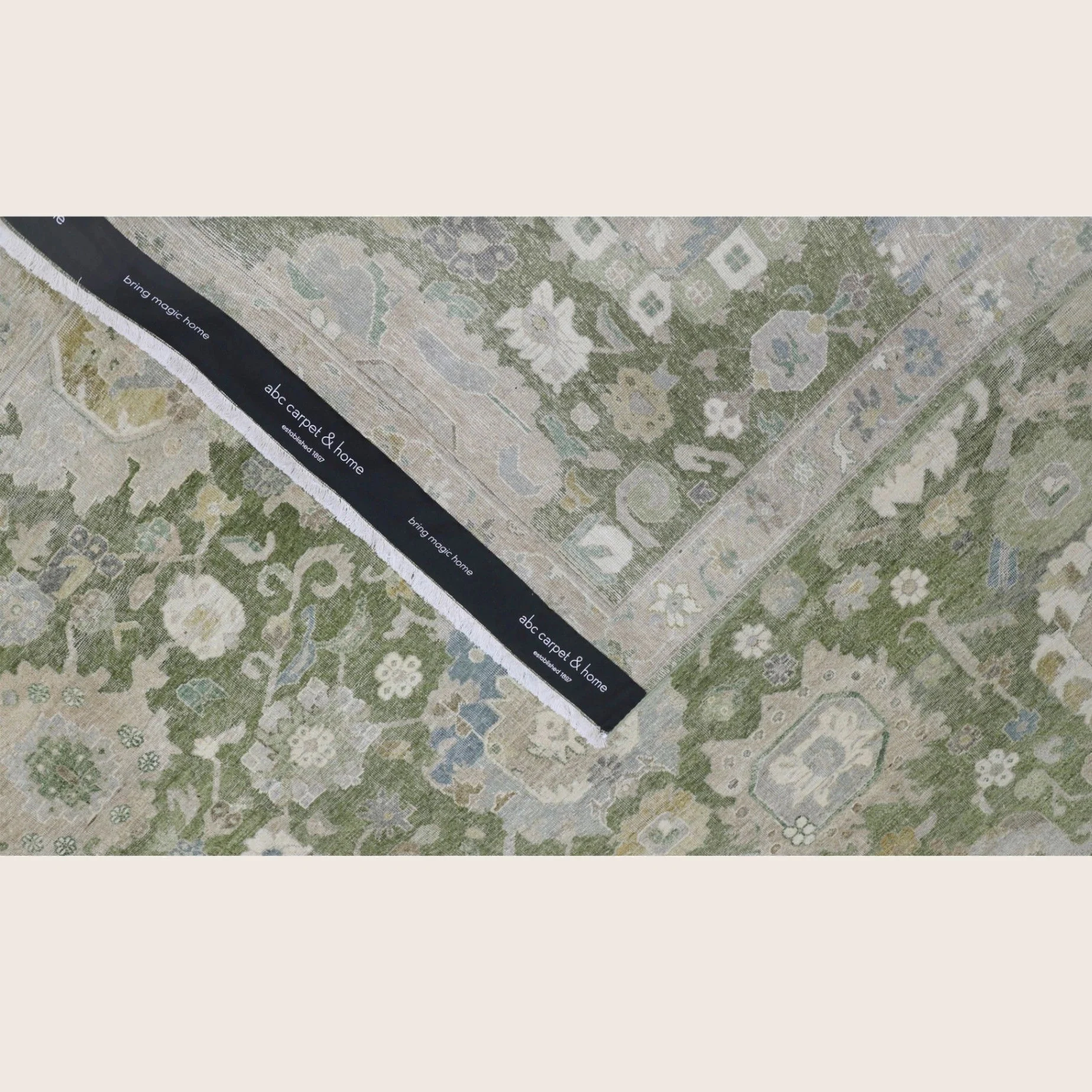 Green Antique Revival Traditional Wool Rug - 8' x 10' - Image 5