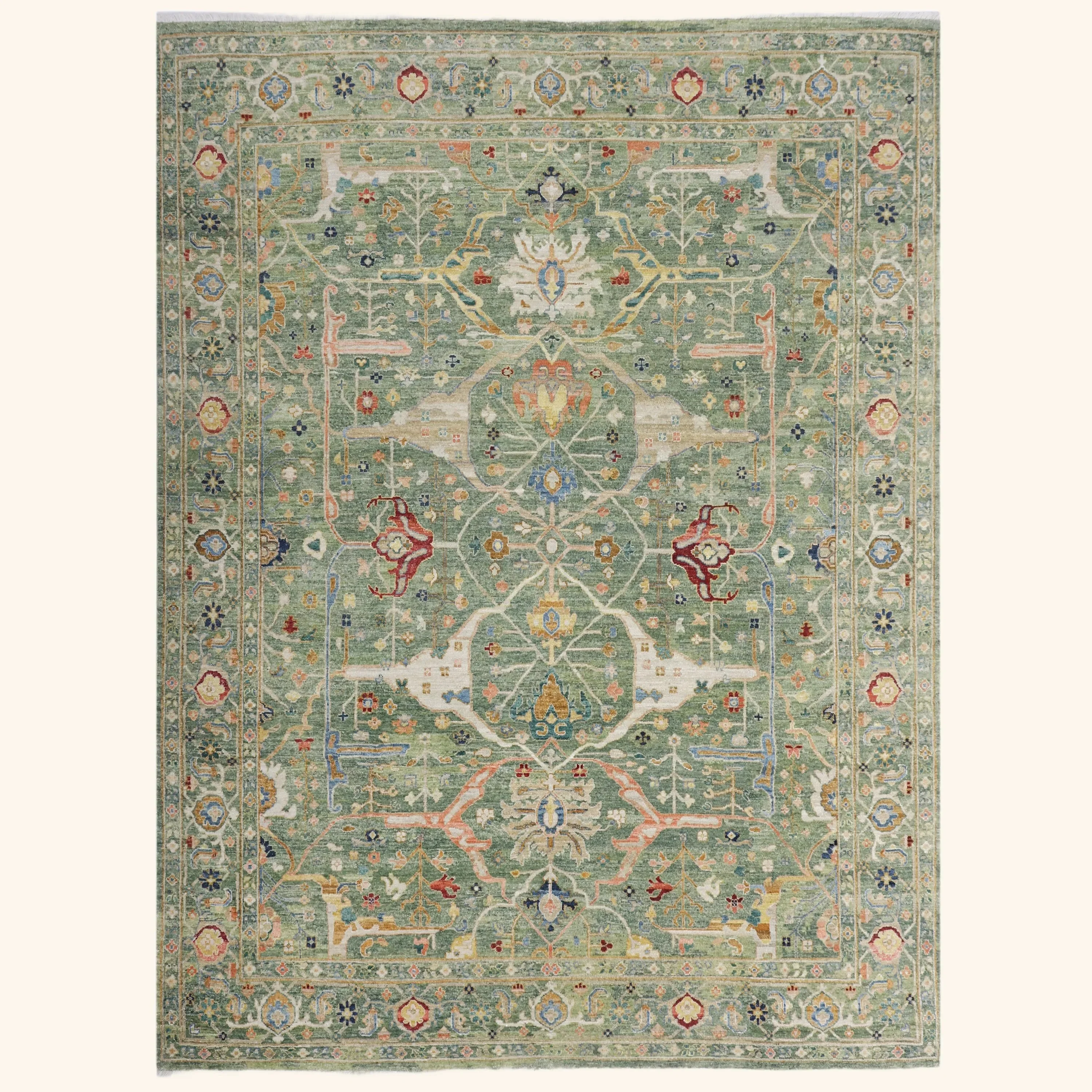 Green Antique Revival Wool Rug - Image 2