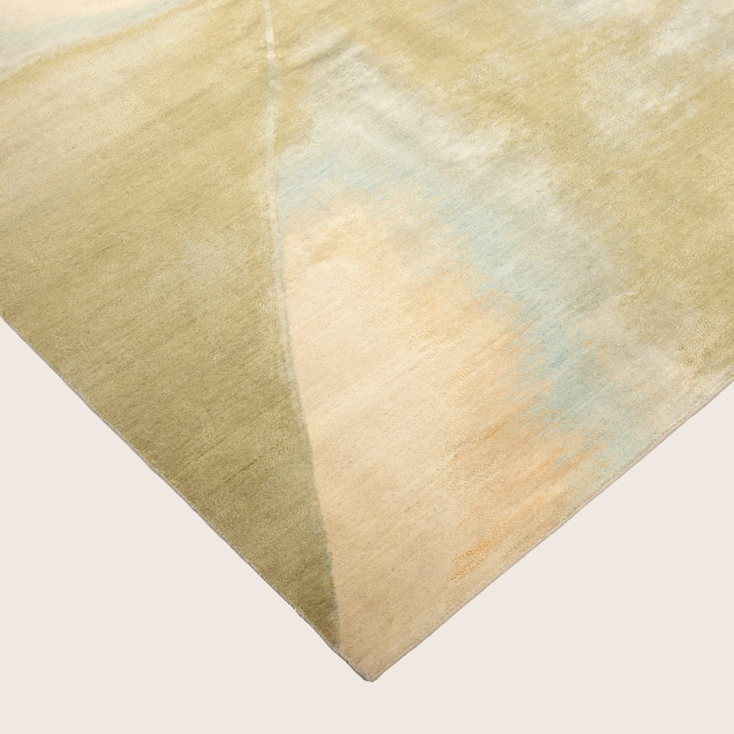 Green Contemporary Silk Wool Blend Rug - 8'11" x 12'1" - Image 3