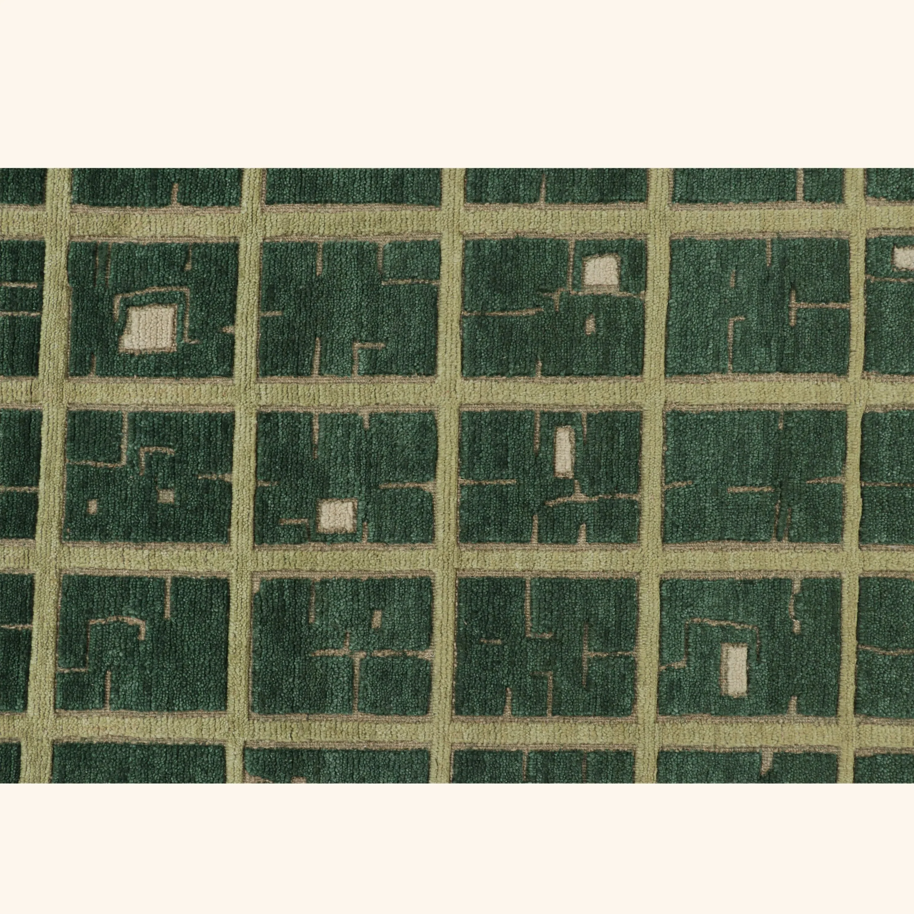 Green Contemporary Wool Rug - 9' x 12' - Image 2