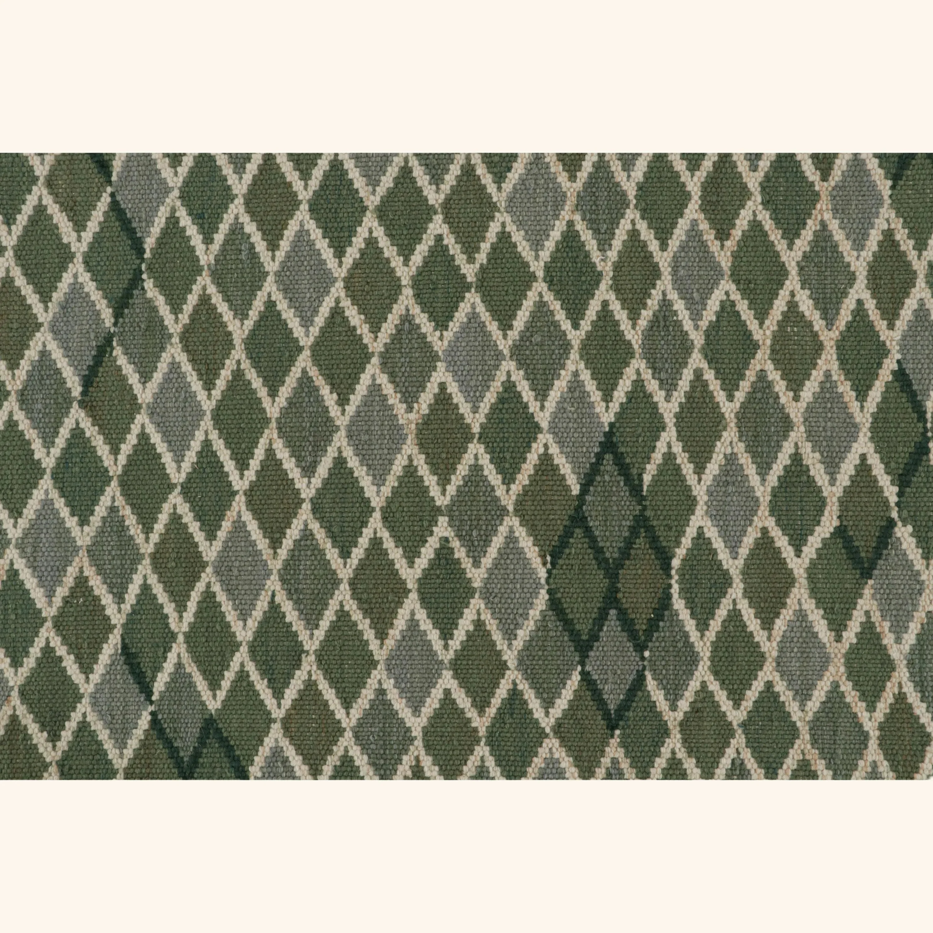 Green Flatweave Swedish Inspired Wool Rug - 7'10" x 7'10" - Image 6