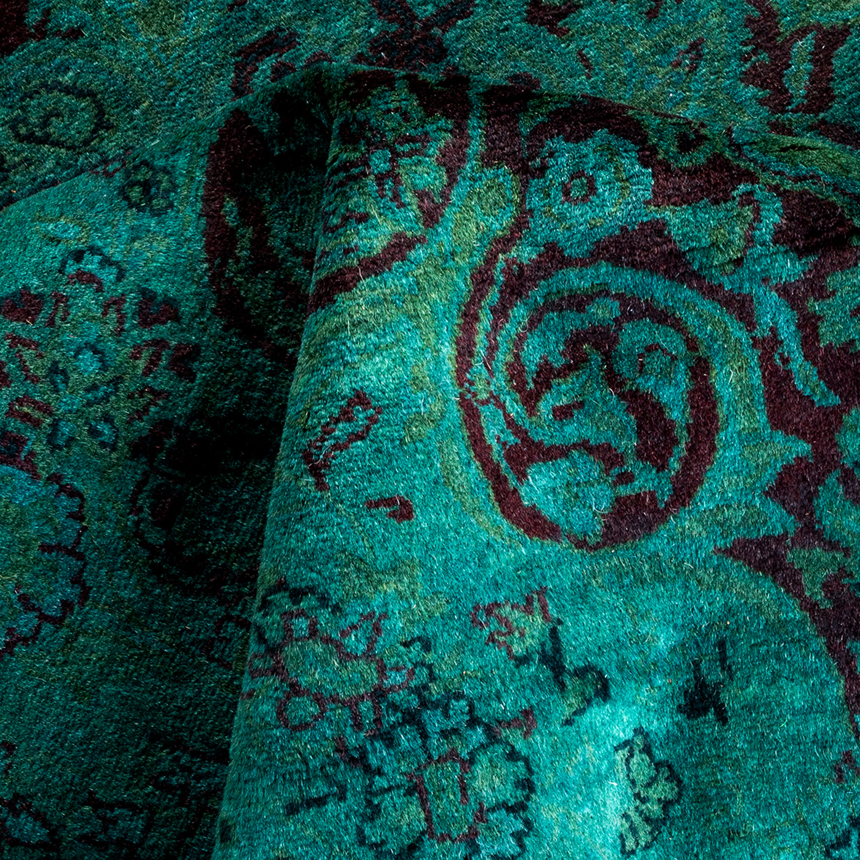 Green Samsara Wool Rug - 4'1" x 6'1" - Image 4